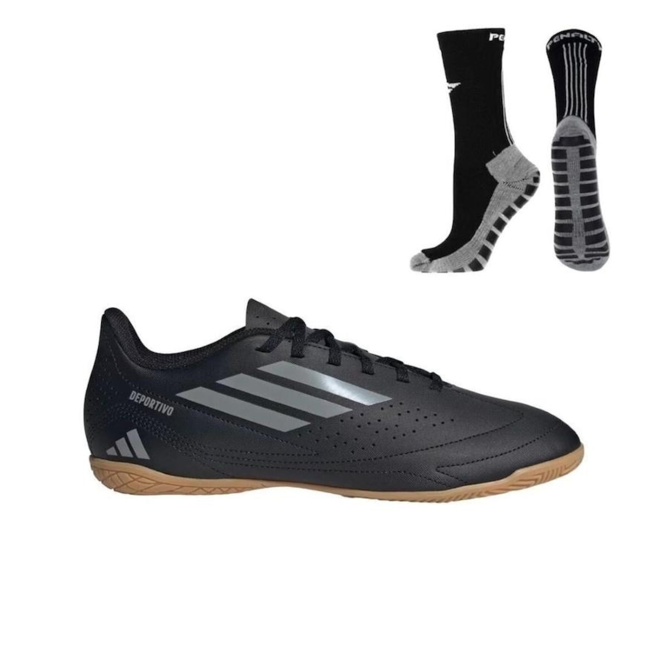 Chuteira Futsal adidas Deportivo Iii + Meia Antiderrapante - Adulto - Foto 1