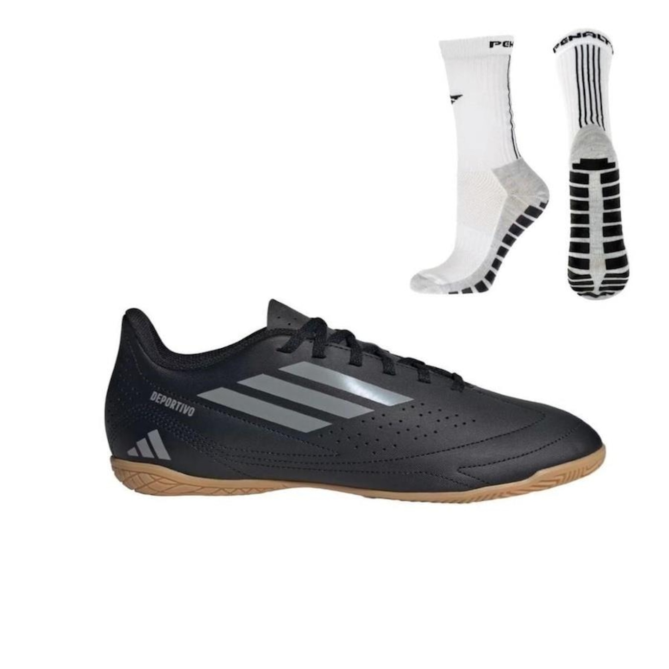 Chuteira Futsal adidas Deportivo Iii + Meia Antiderrapante - Adulto - Foto 1