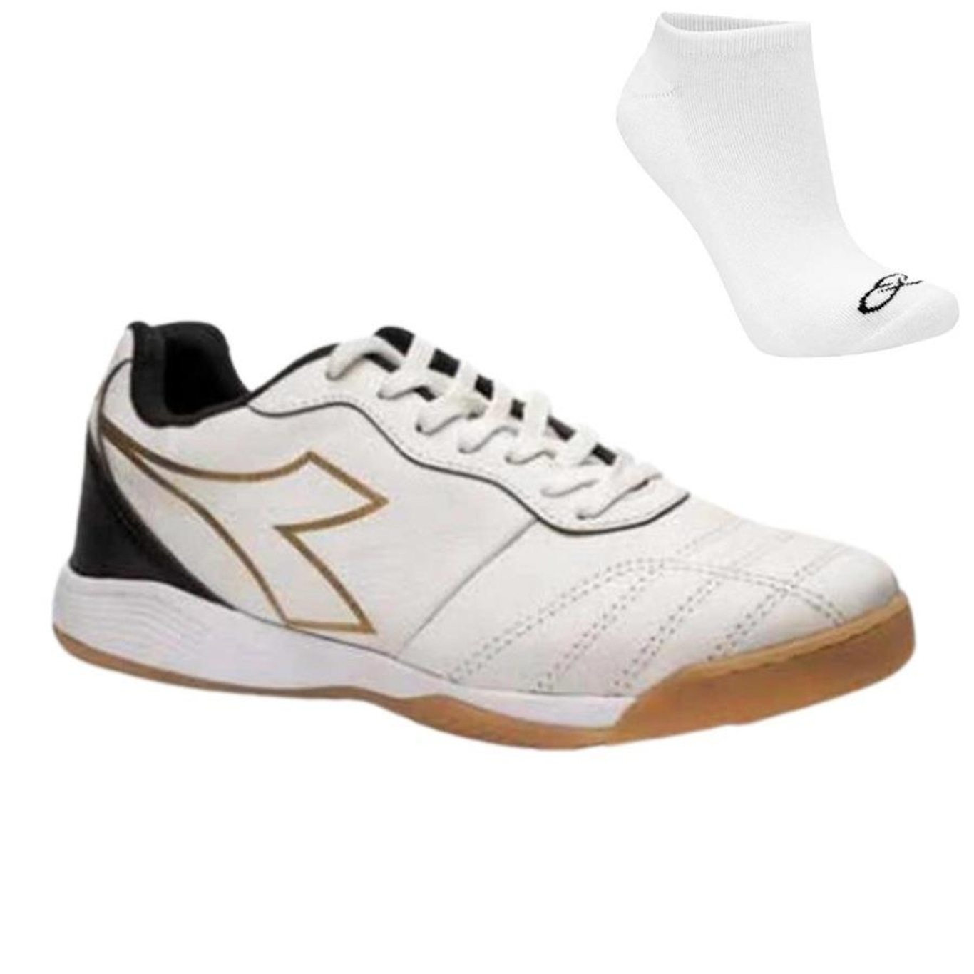 Kit Chuteira Futsal Diadora Calcio Elite E Meia - Adulto - Foto 1