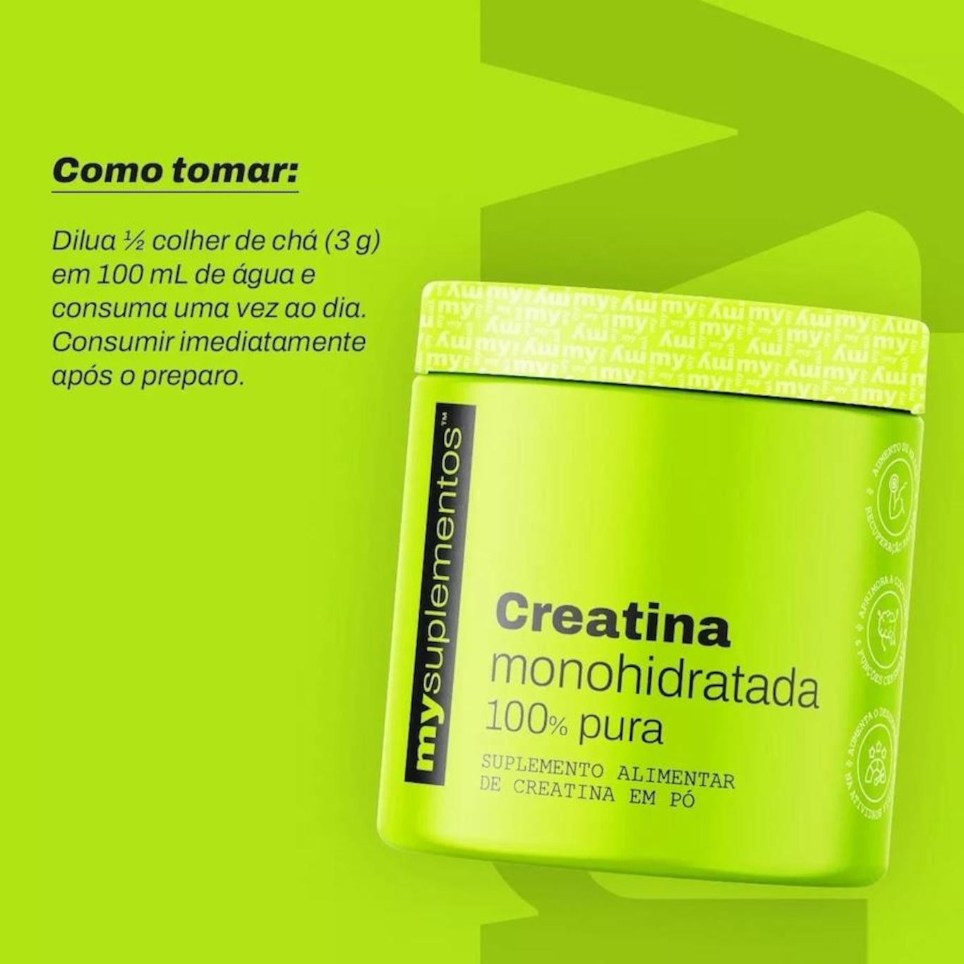 Creatina 100% Pura My Suplementos - 300G - Foto 4