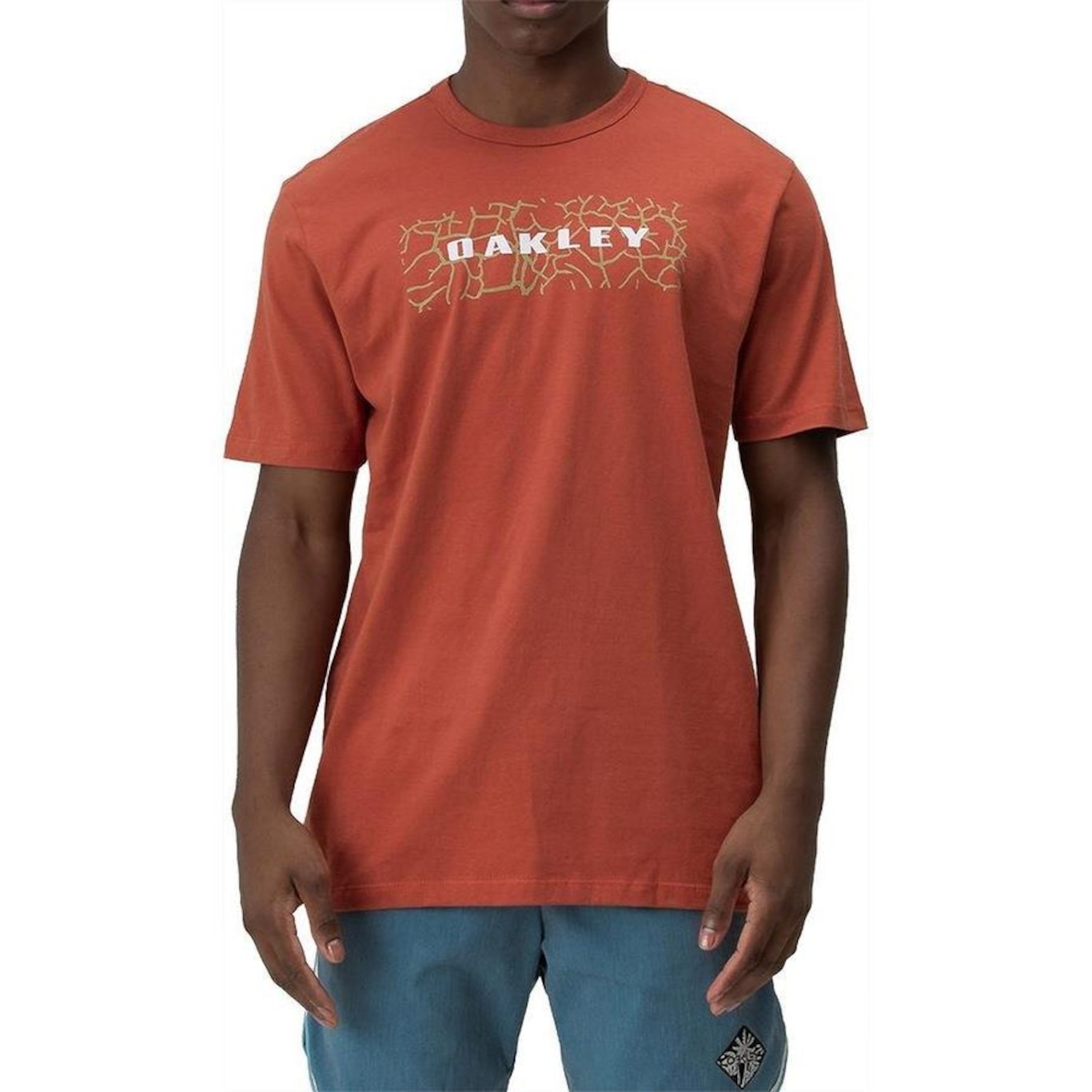 Camiseta Oakley Square Lightining Graphic Wt24 Baked Clay - Masculina - Foto 1