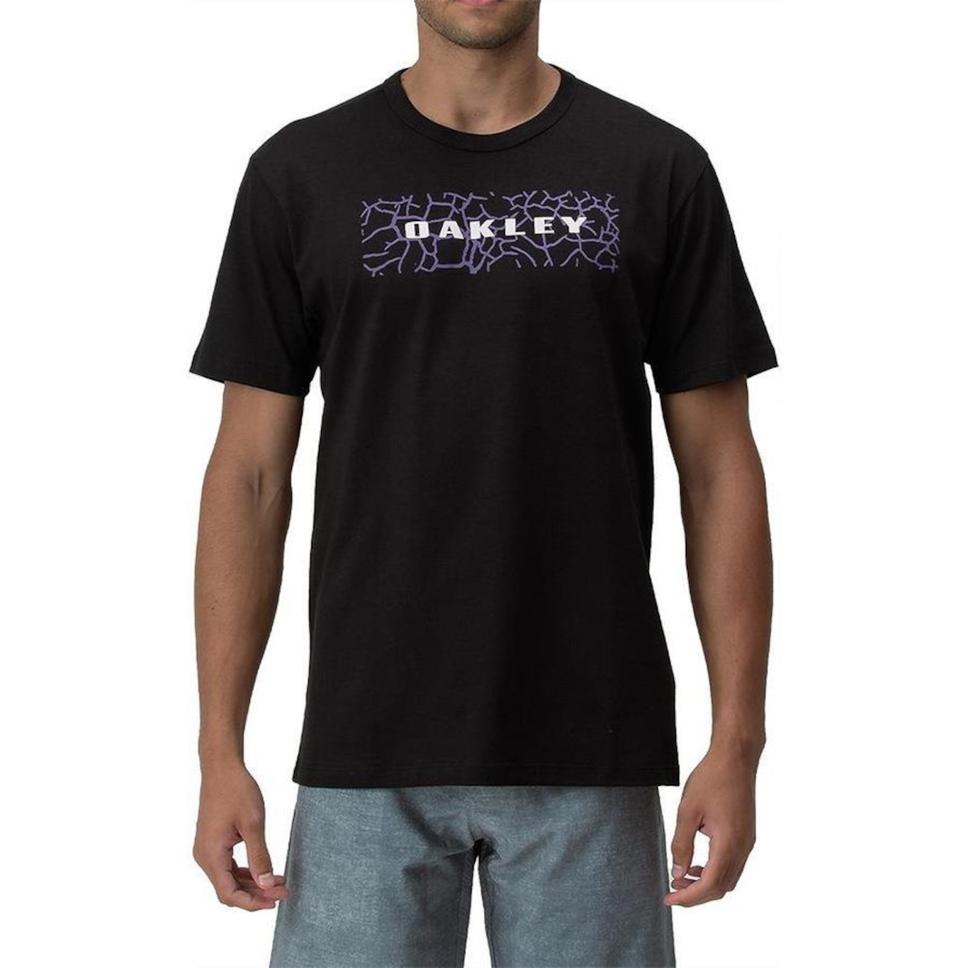 Camiseta Oakley Square Lightining Graphic Wt24 Jet Black - Masculina - Foto 1