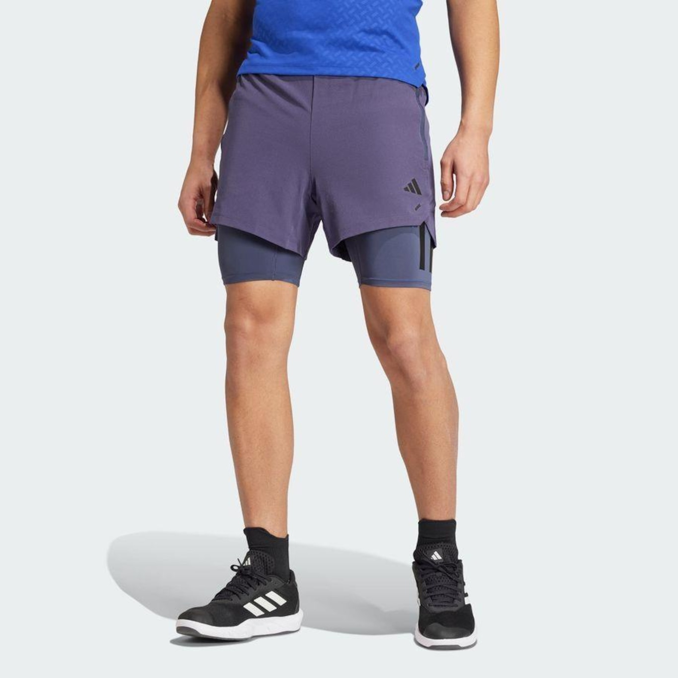 Shorts adidas Treino 2 Em 1 Power - Masculino - Foto 3