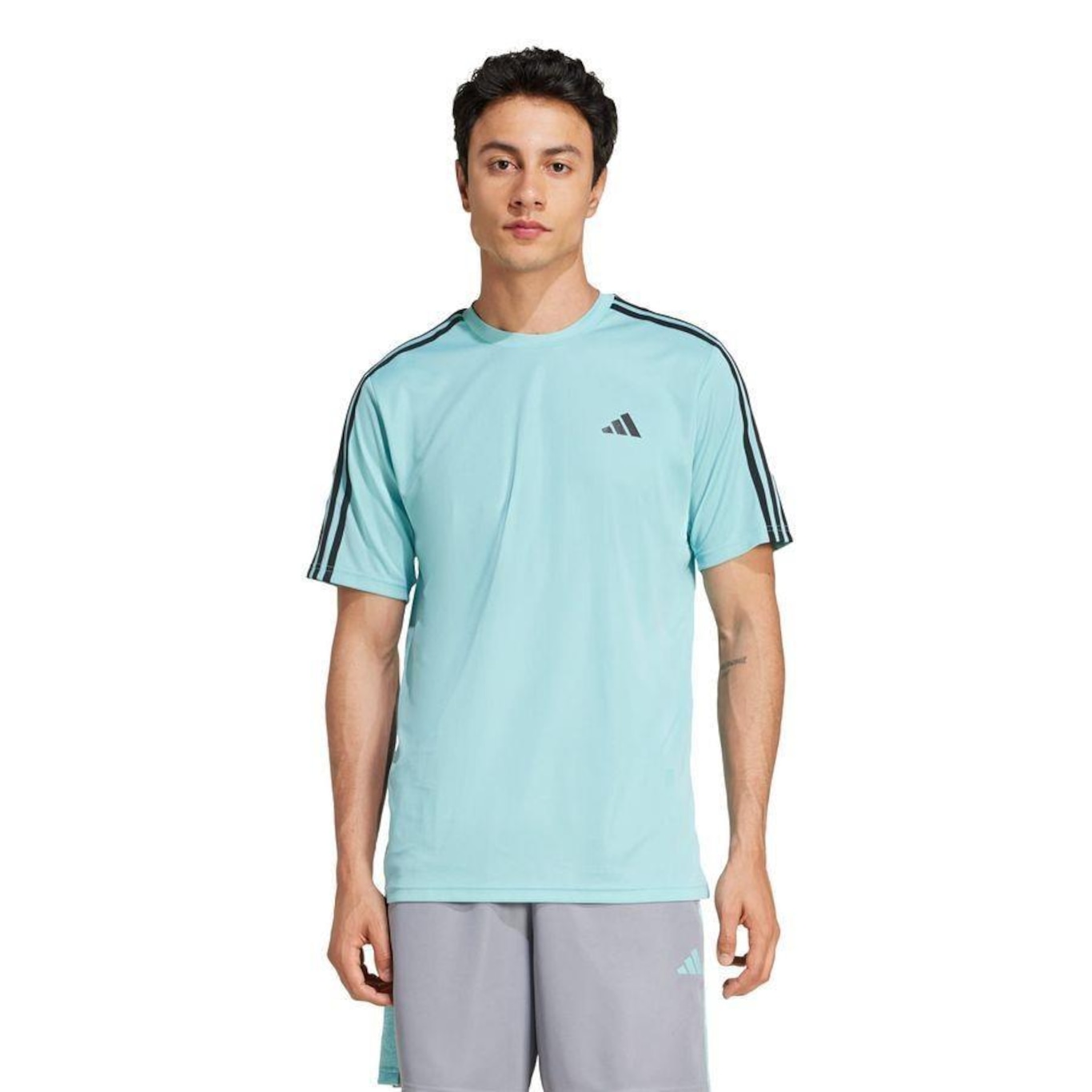 Camiseta adidas Train Essentials 3-Stripes - Masculina - Foto 2