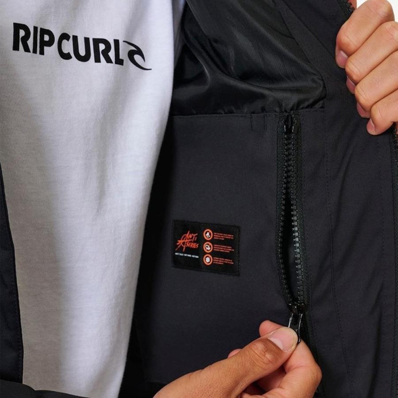 Jaqueta com Capuz Rip Curl Ridge Anti Series Mineral - Masculina - Foto 4