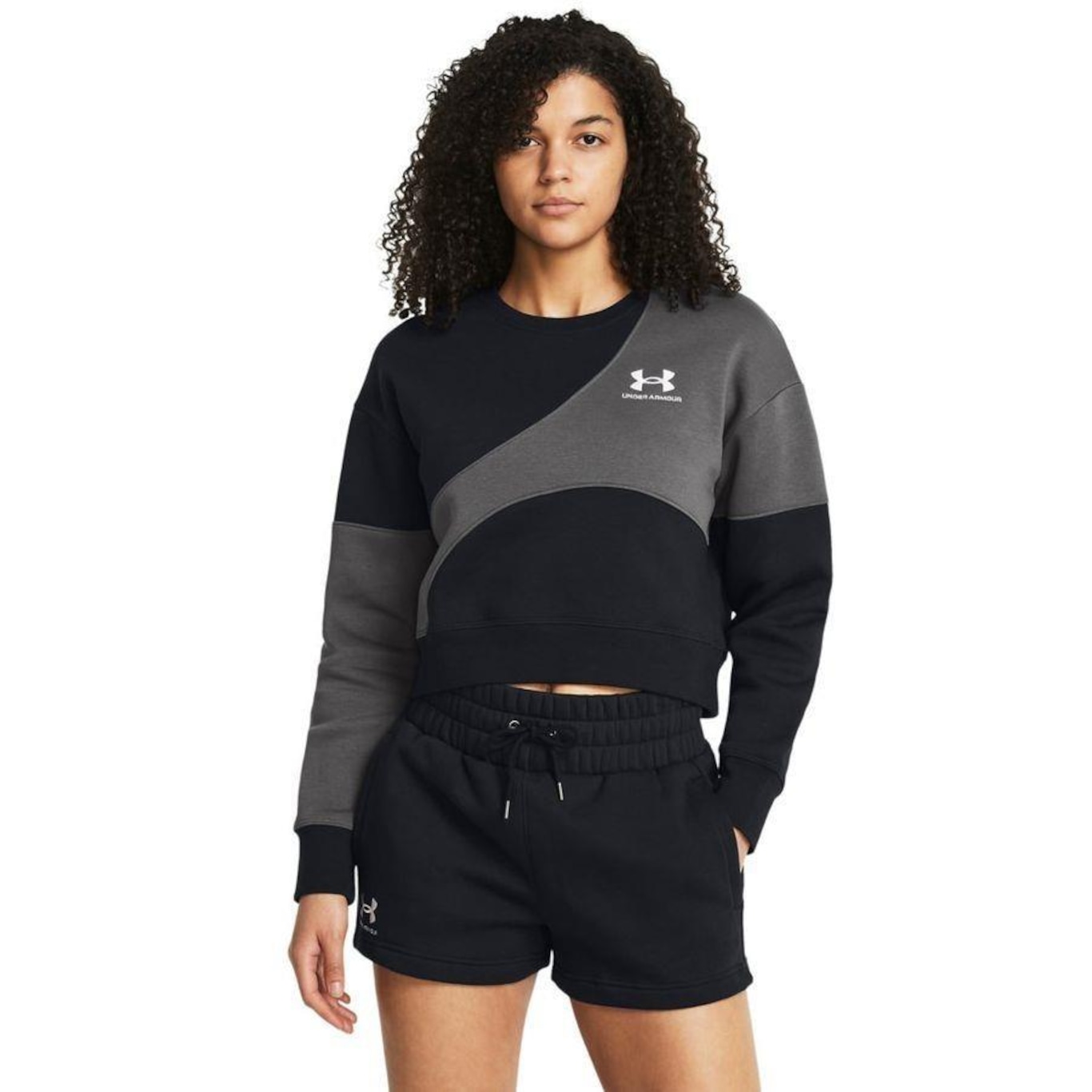 Blusão de Moletom Under Armour Essential Fleece Crop - Feminino - Foto 1