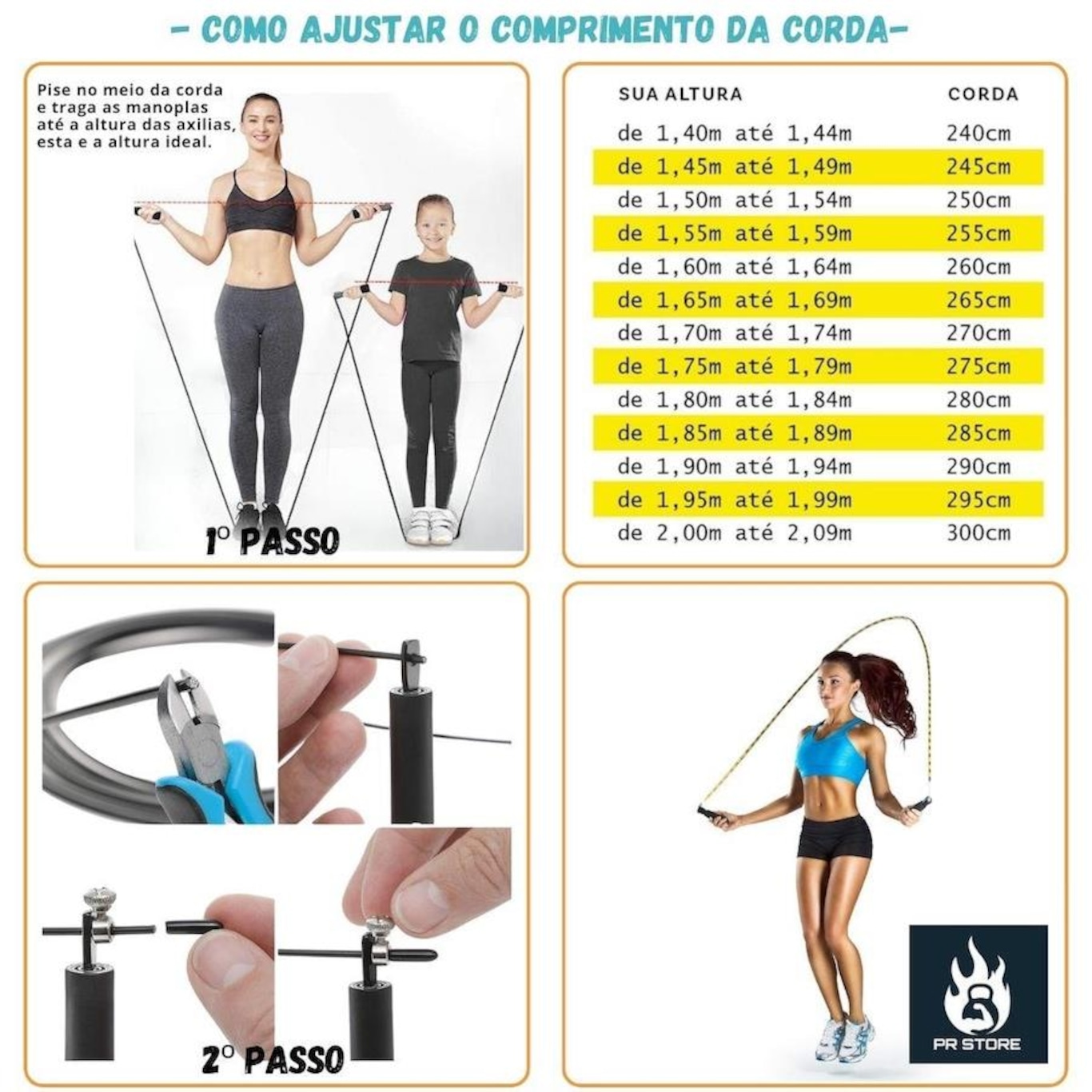 Kit 2 Cordas de Pular Segmentada Ajustável  Speed Rope Cross Training - Foto 5