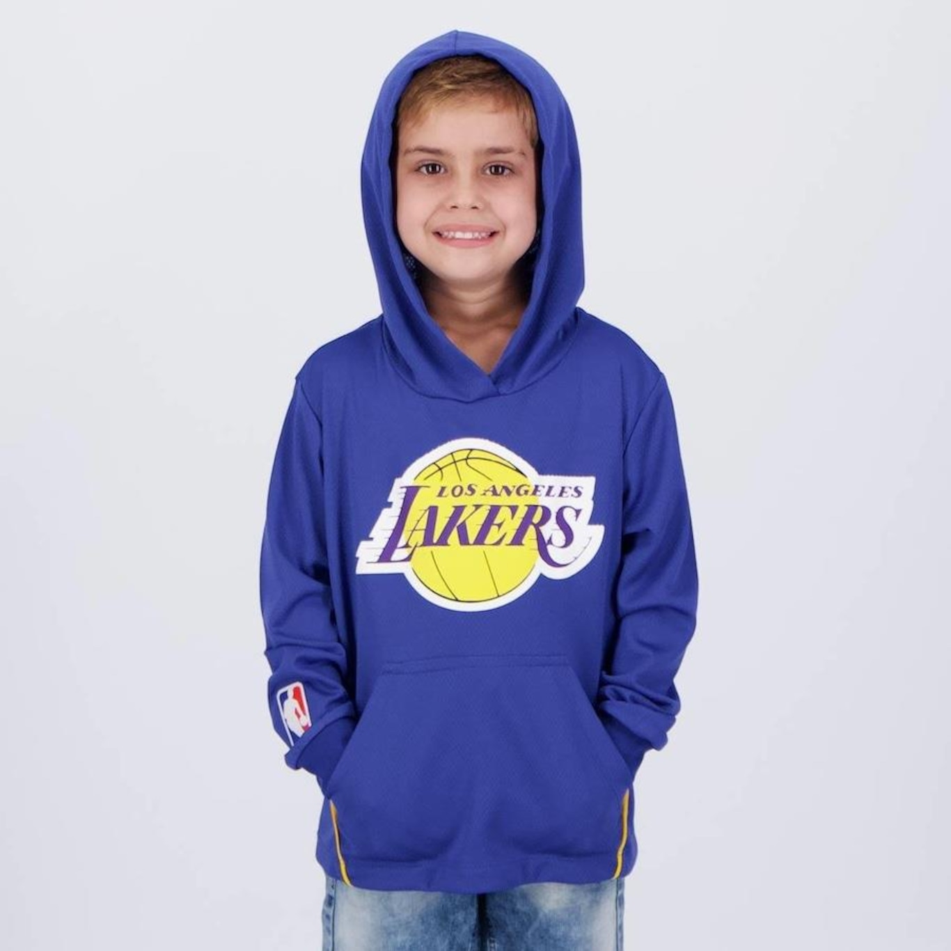 Blusão de Moletom Nba Los Angeles Lakers Rain - Infantil - Foto 1