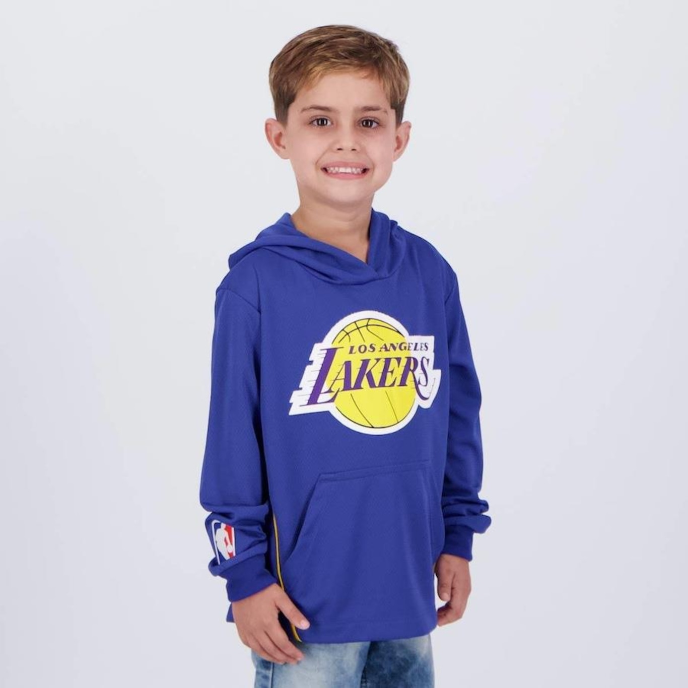 Blusão de Moletom Nba Los Angeles Lakers Rain - Infantil - Foto 2