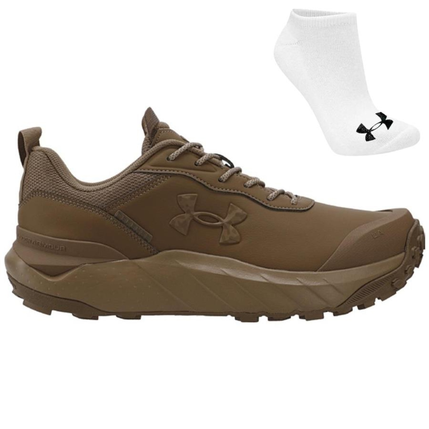 Kit Tênis Under Armour Defense Low + Meia - Masculino - Foto 1