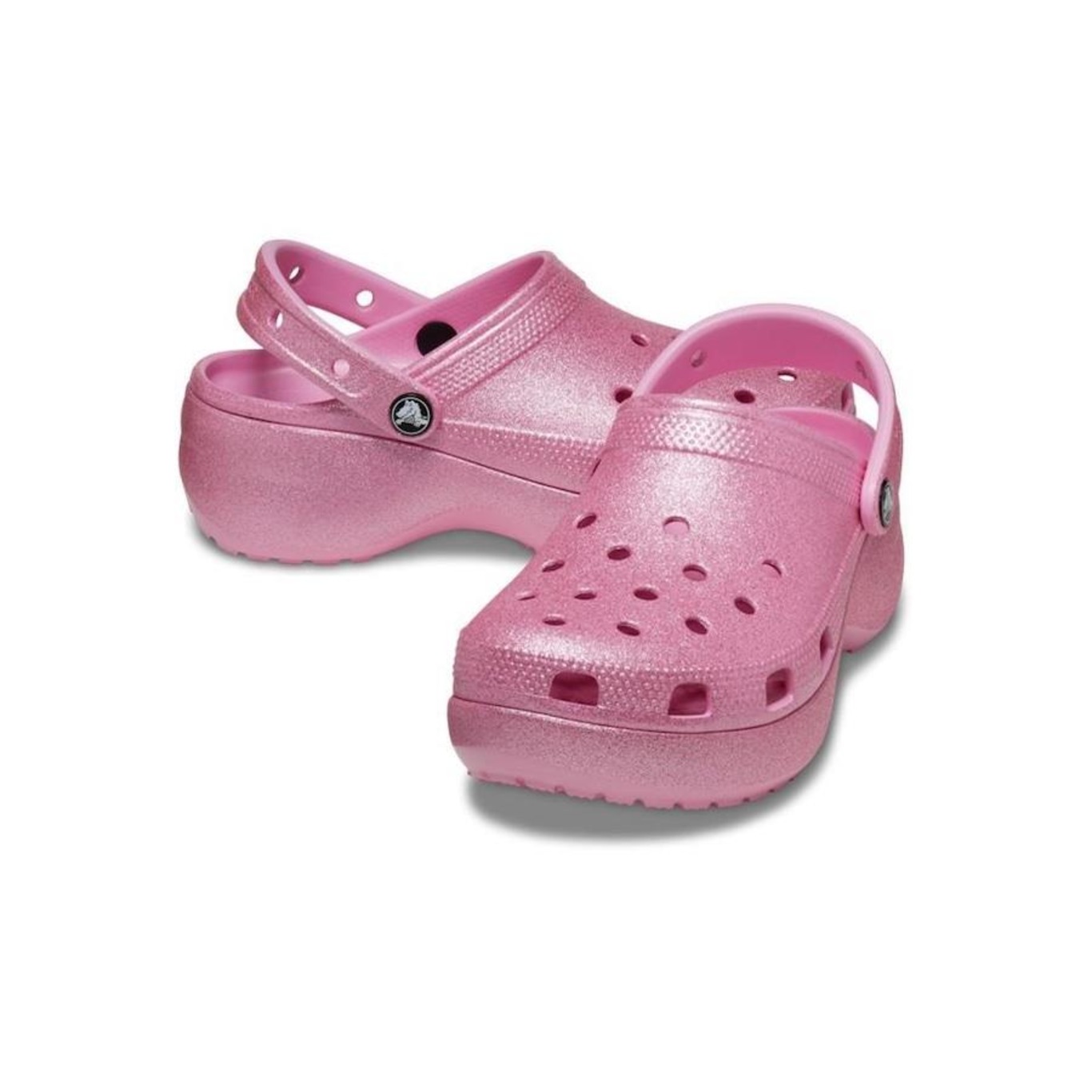 Sandália Crocs Plataform Glitter Clog - Feminino - Foto 4