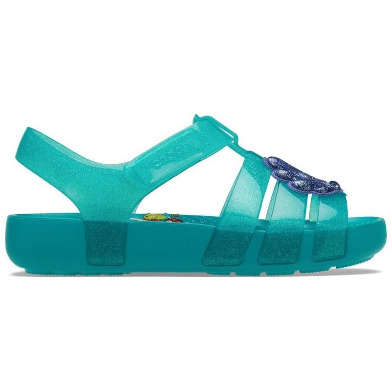 Sandália Crocs Isabella Princess Ariel Sandal K Latigo Bay - Infantil - Foto 1