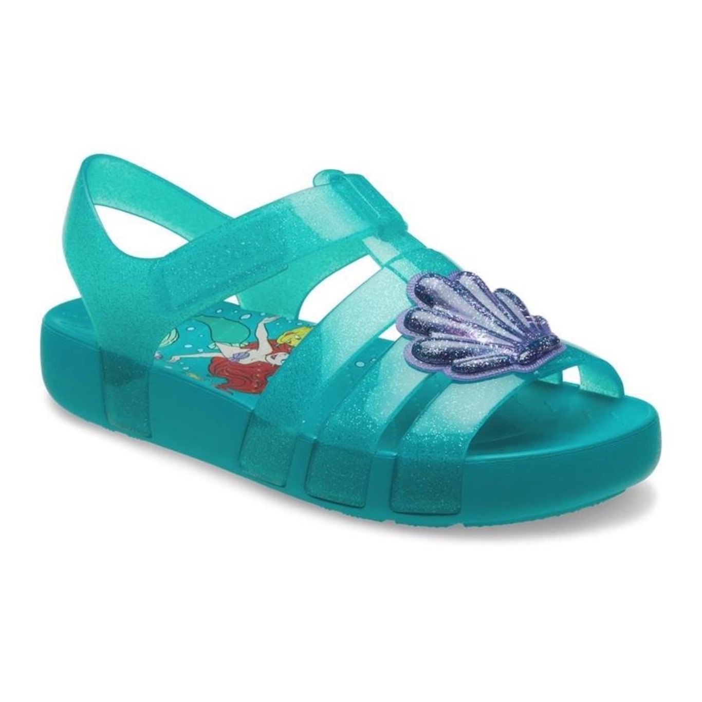 Sandália Crocs Isabella Princess Ariel Sandal K Latigo Bay - Infantil - Foto 2