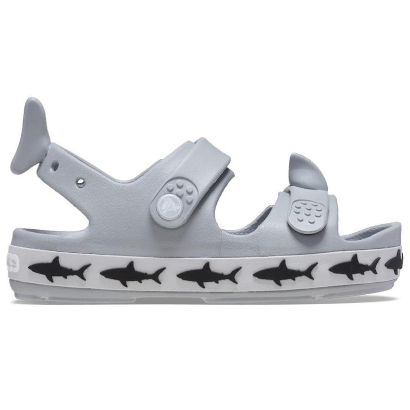 Sandália Crocs Crocband Cruiser Shark Sandal T Light - Infantil - Foto 1