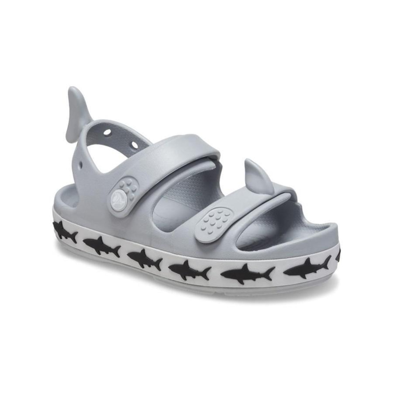 Sandália Crocs Crocband Cruiser Shark Sandal T Light - Infantil - Foto 2