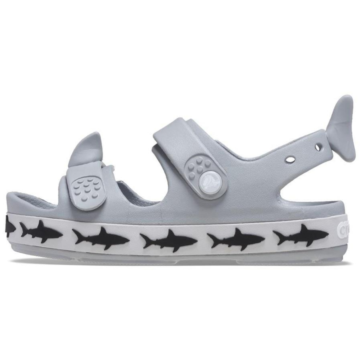 Sandália Crocs Crocband Cruiser Shark Sandal T Light - Infantil - Foto 3