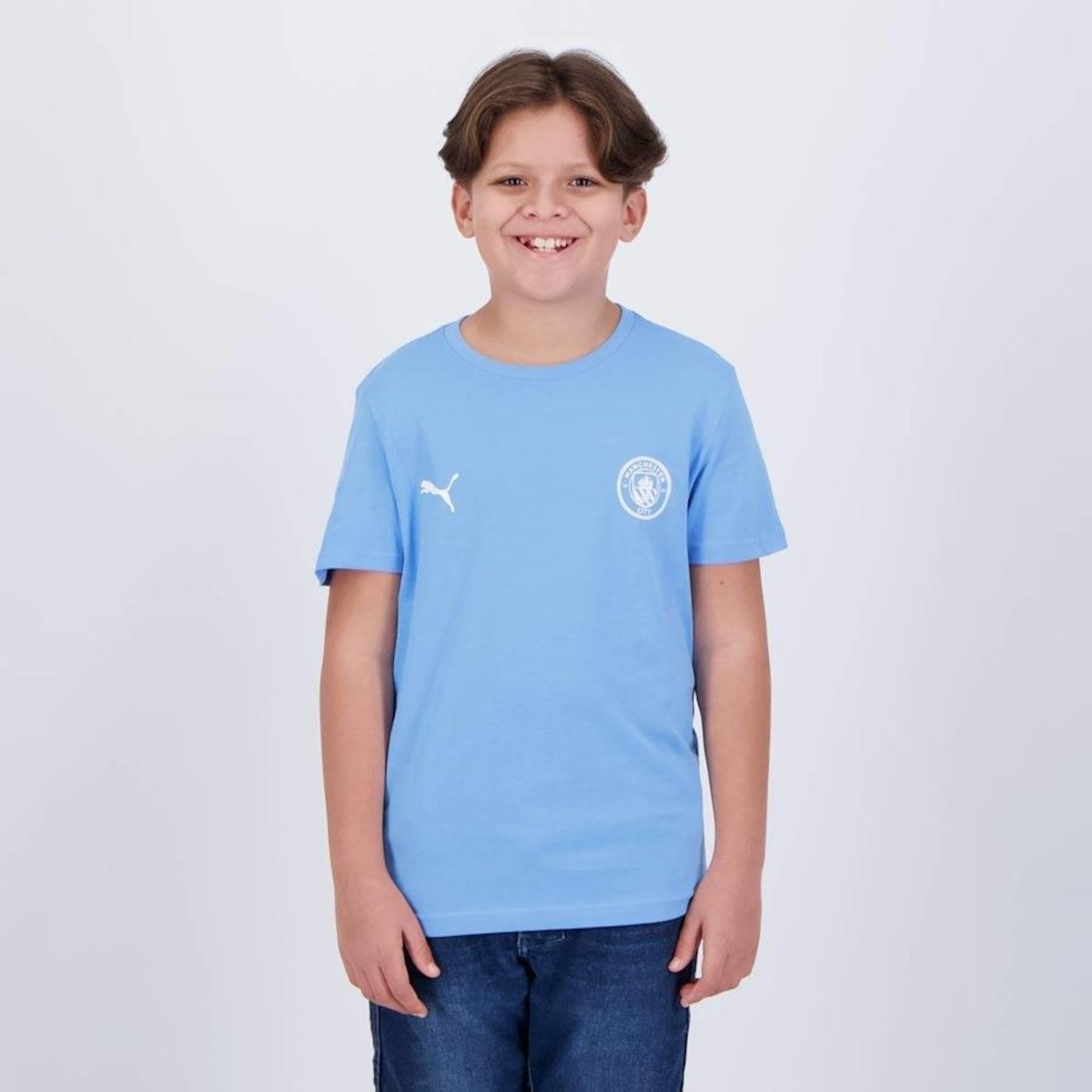 Camisa do Manchester City Puma - Infantil - Foto 1