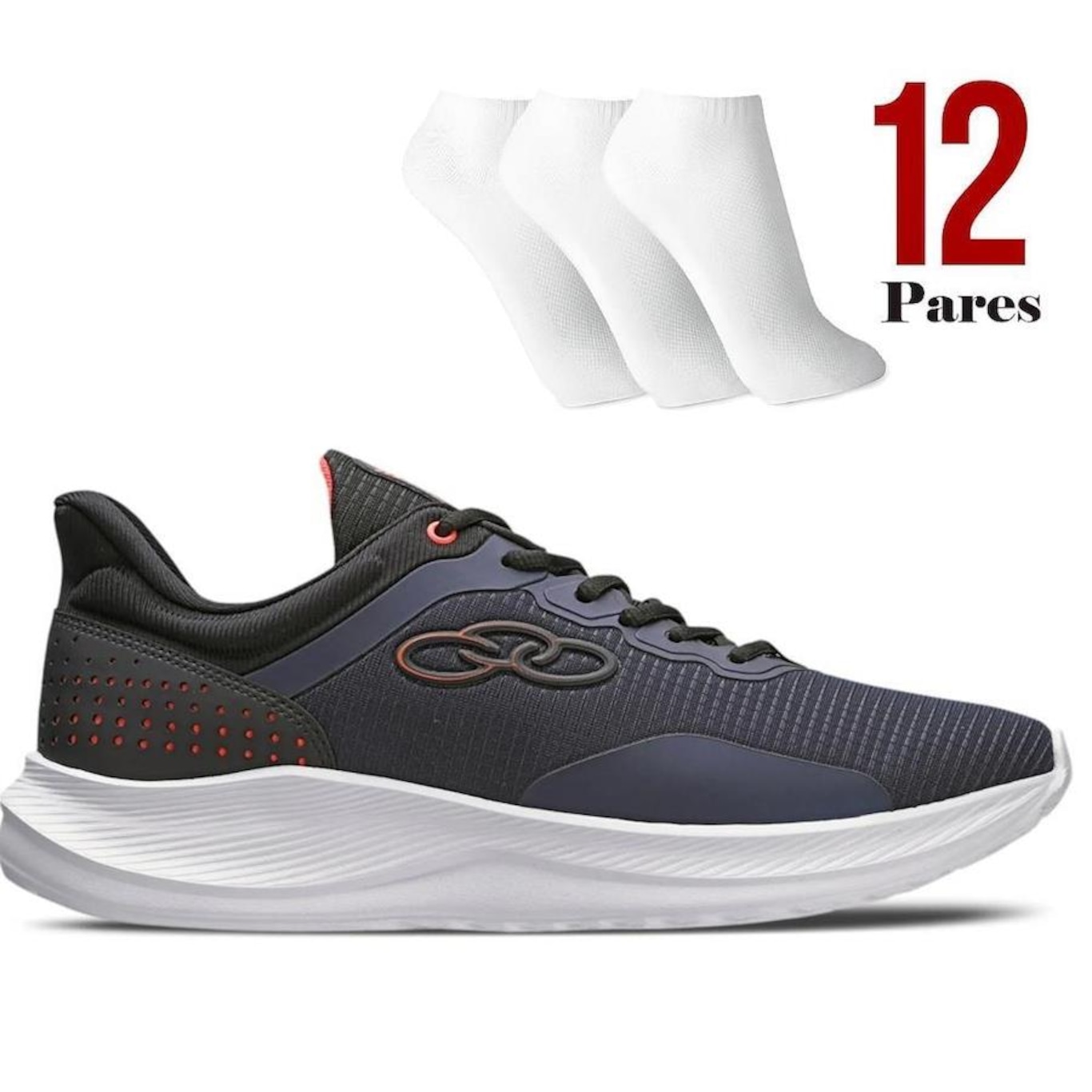 Kit Tênis Olympikus Zex + 12 Pares de Meias - Masculino - Foto 1