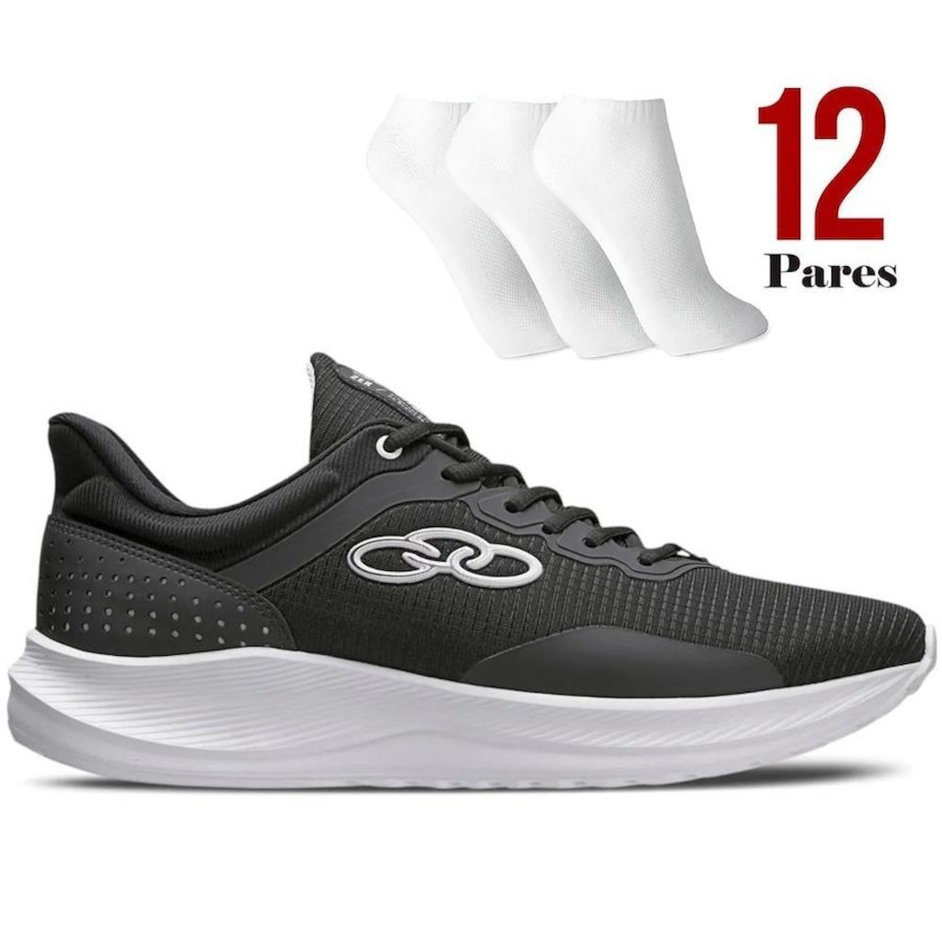 Kit Tênis Olympikus Zex + 12 Pares de Meias - Masculino - Foto 1