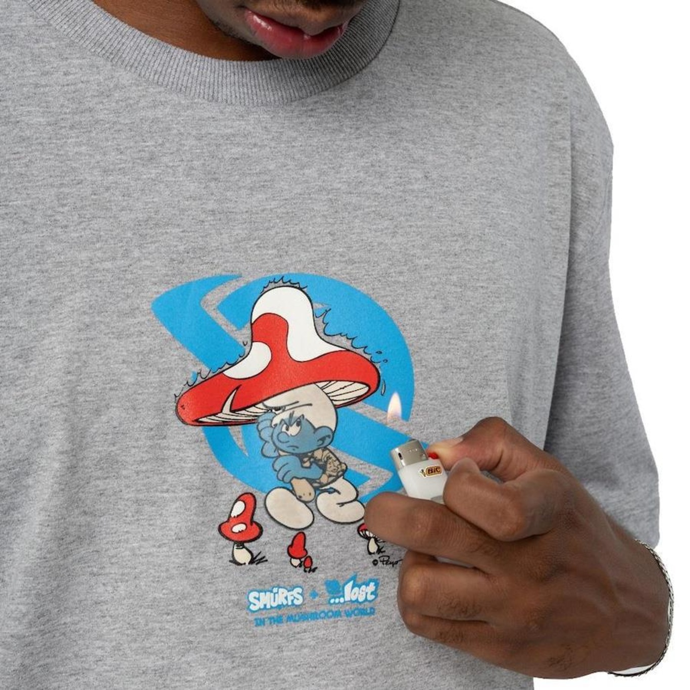 Camiseta Lost Angry Smurf - Masculina - Foto 2