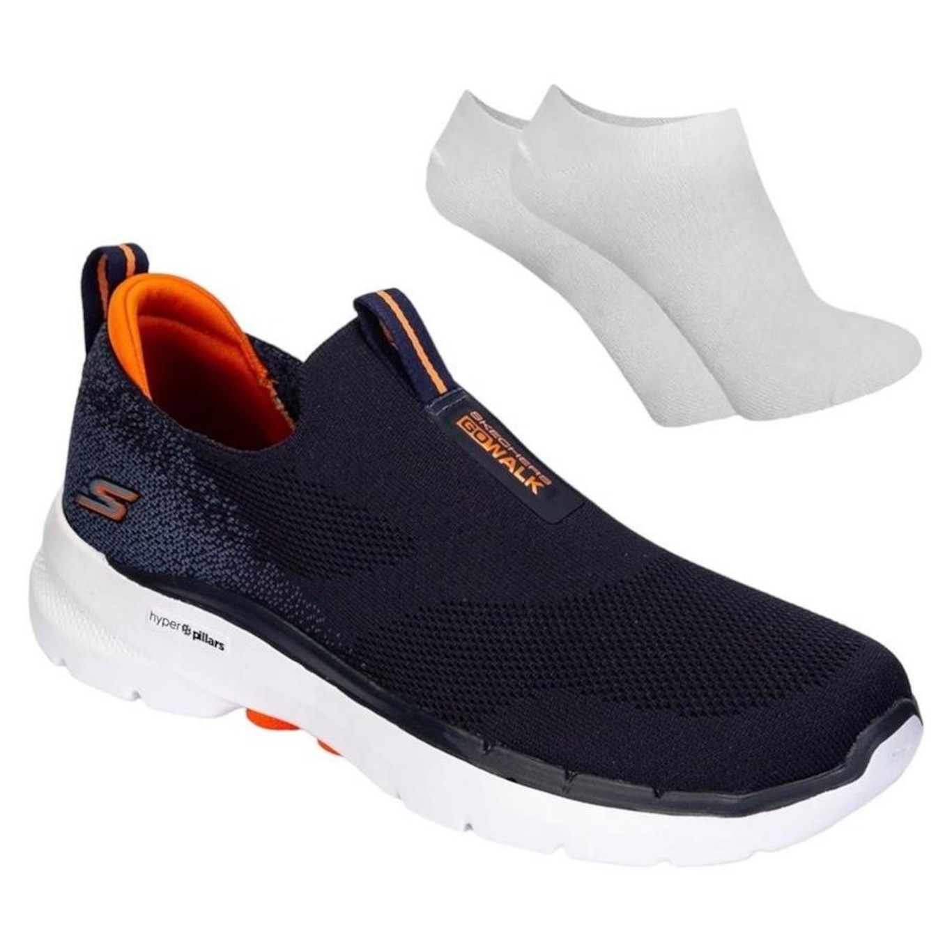 Kit Tênis Skechers Go Walk 6 - Masculino + Par de Meia - Foto 1