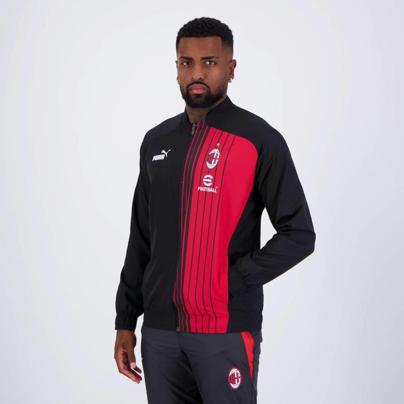 Jaqueta Ac Milan Puma Pré Jogo - Masculina - Foto 3