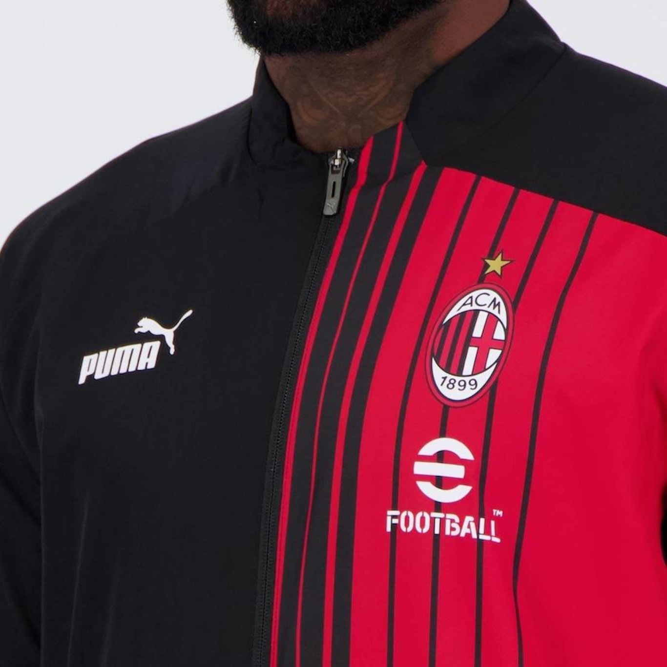 Jaqueta Ac Milan Puma Pré Jogo - Masculina - Foto 5