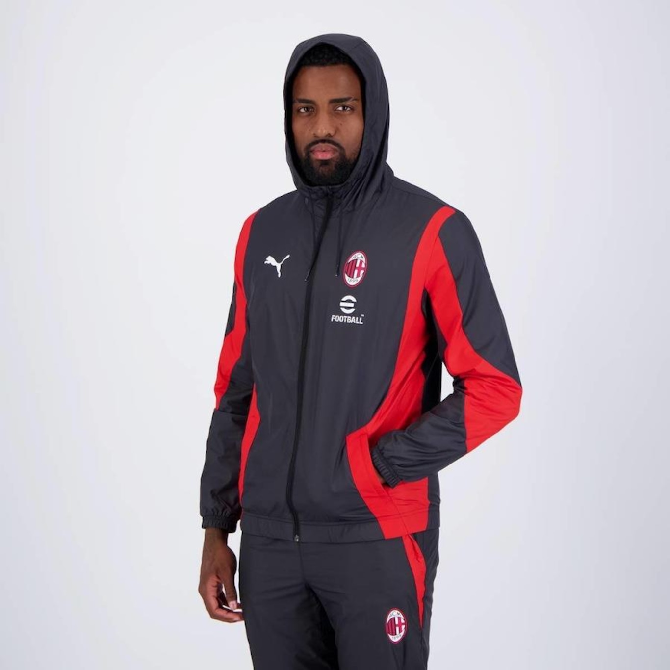 Jaqueta Ac Milan Puma Pré Jogo Hino - Masculina - Foto 2