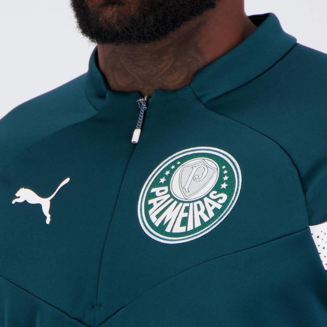 Camiseta Manga Longa do Palmeiras Training Fleece Puma - Masculina - Foto 5