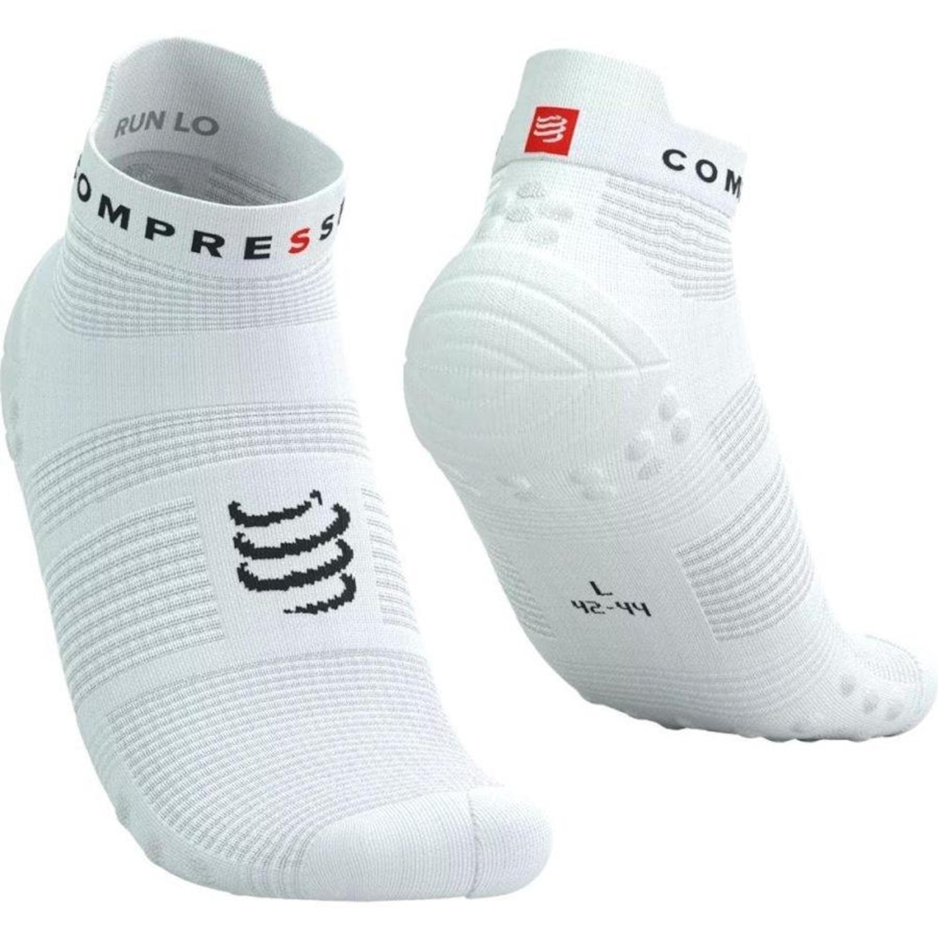 Meia Cano Curto Compressport Racing Socks V4 Run Lowcut - Unissex - Foto 1