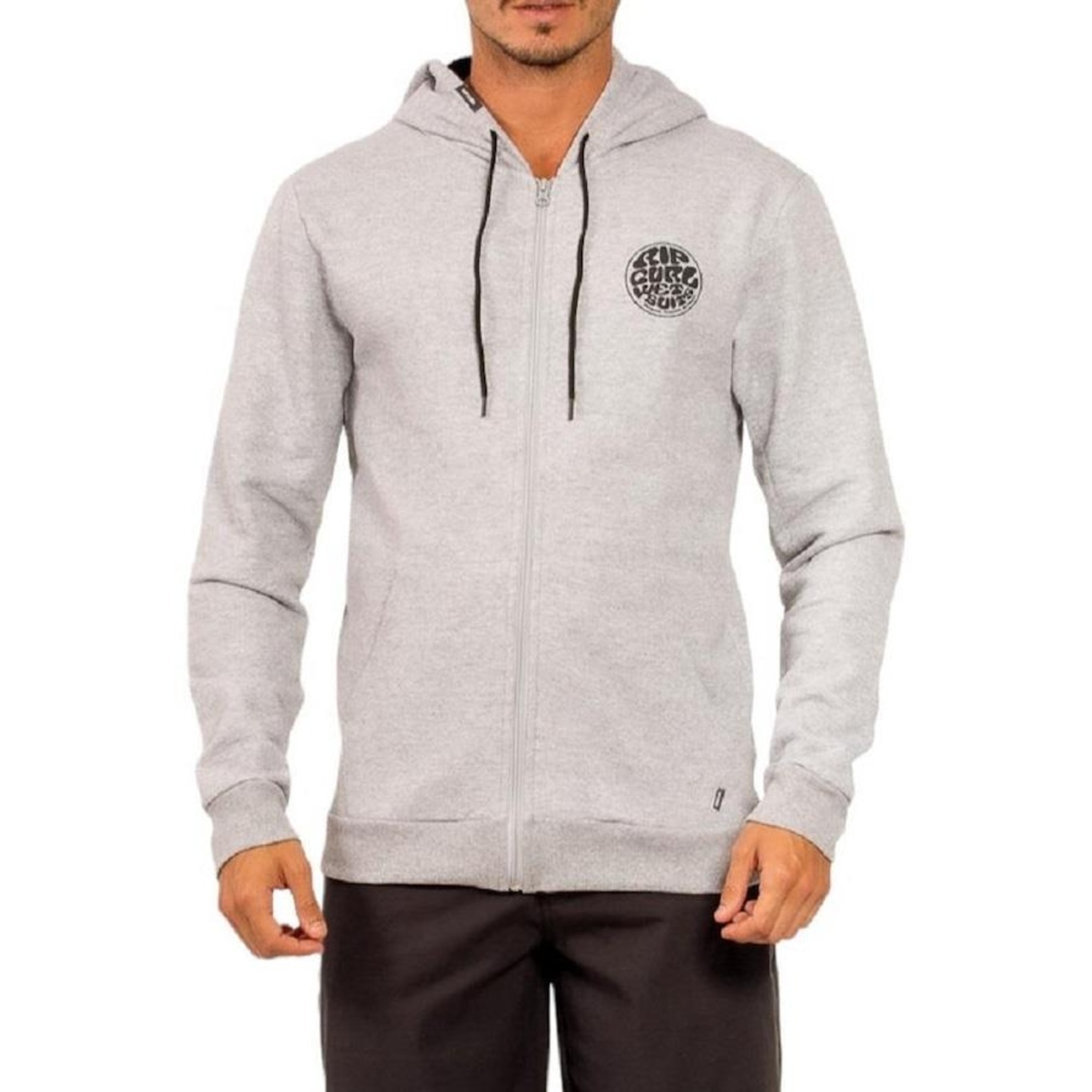 Blusão de Moletom com Capuz Rip Curl Round Logo Zip Thru - Masculino - Foto 1