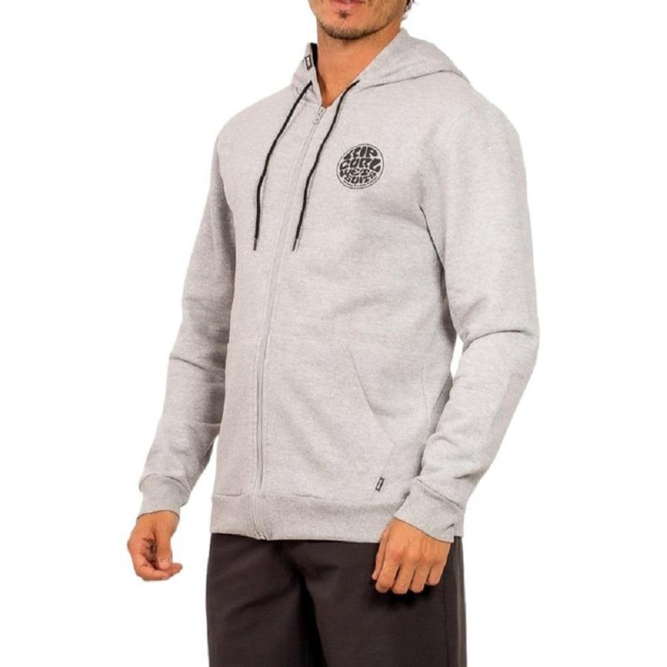 Blusão de Moletom com Capuz Rip Curl Round Logo Zip Thru - Masculino - Foto 2