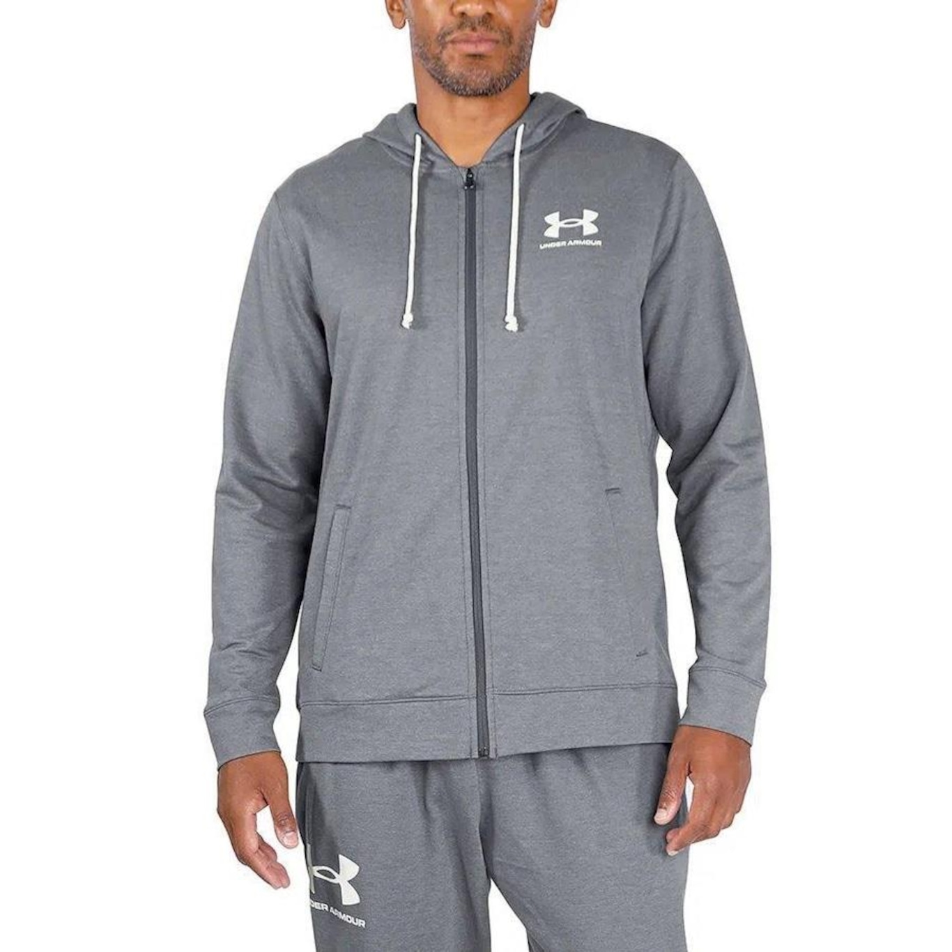 Jaqueta Under Armour Rival Terry Lc Fz - Masculina - Foto 1