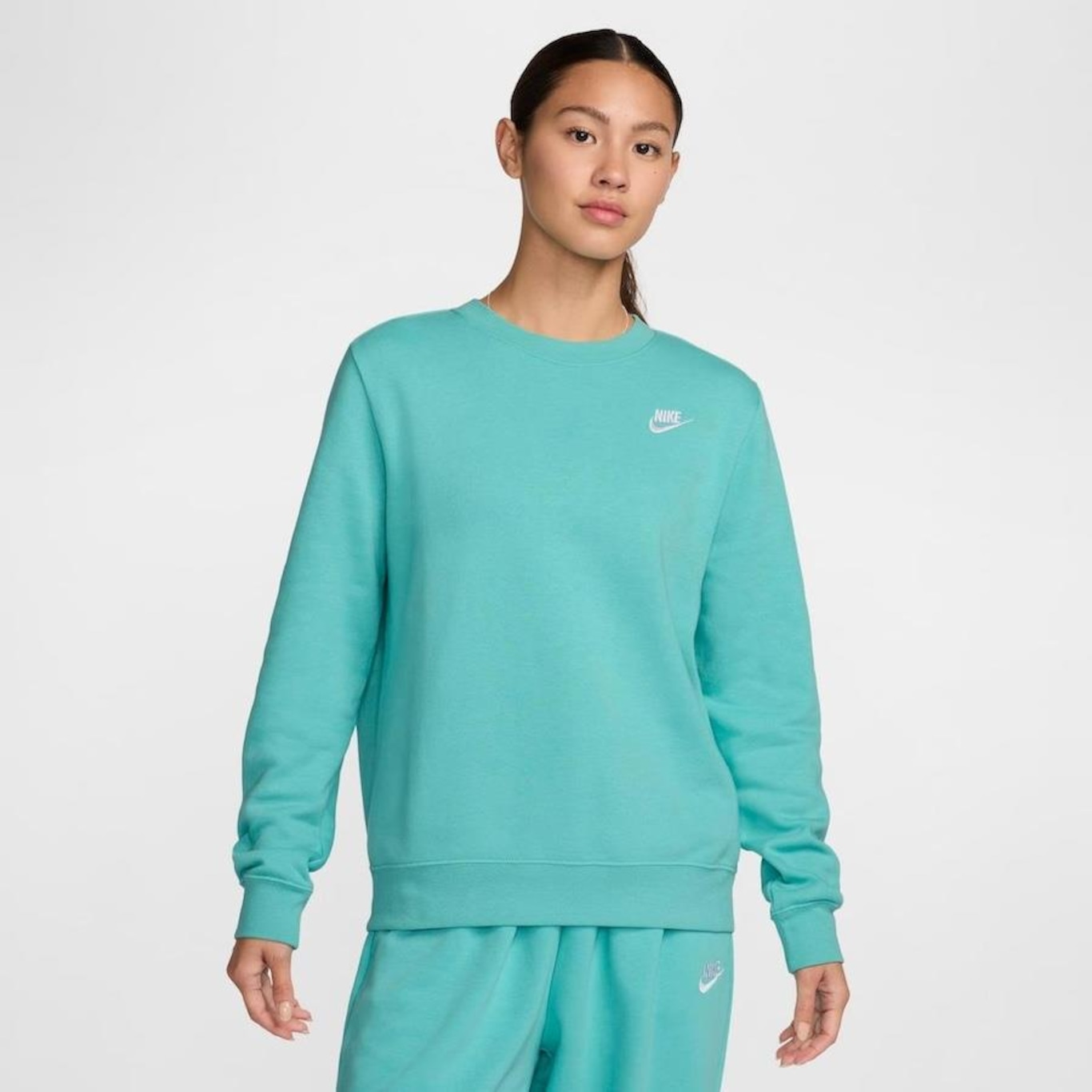 Blusão Nike Sportswear Club Fleece Crew - Feminino - Foto 1