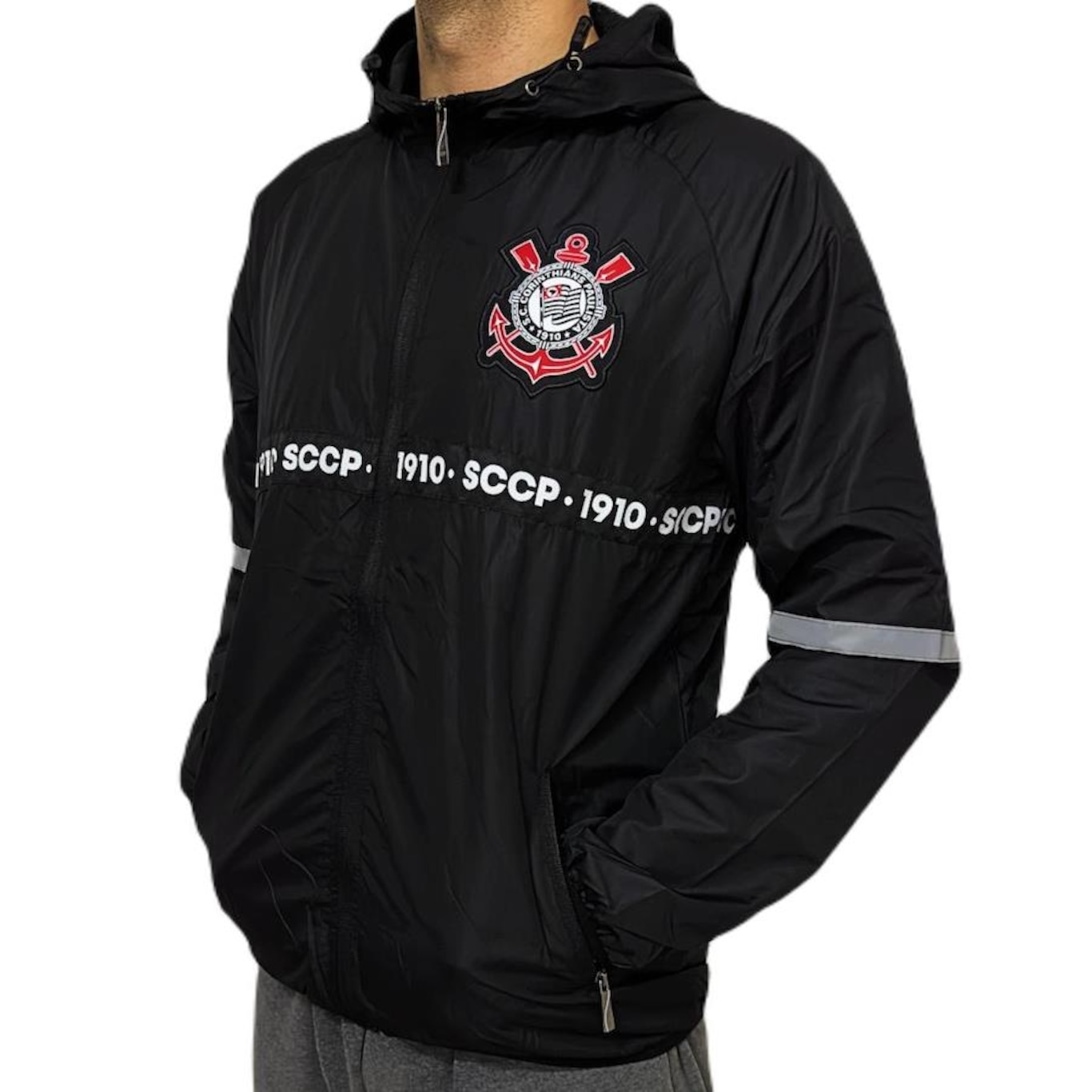 Jaqueta Corinthians Corta Vento Sccp 1910 Lotus - Masculino - Foto 3