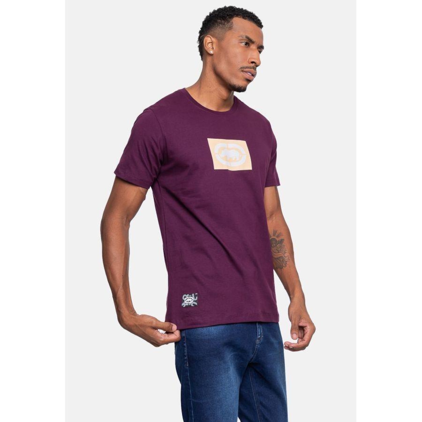 Camiseta Ecko Masculina Micro Vinho Arrocheado - Ecko - Masculino - Foto 3