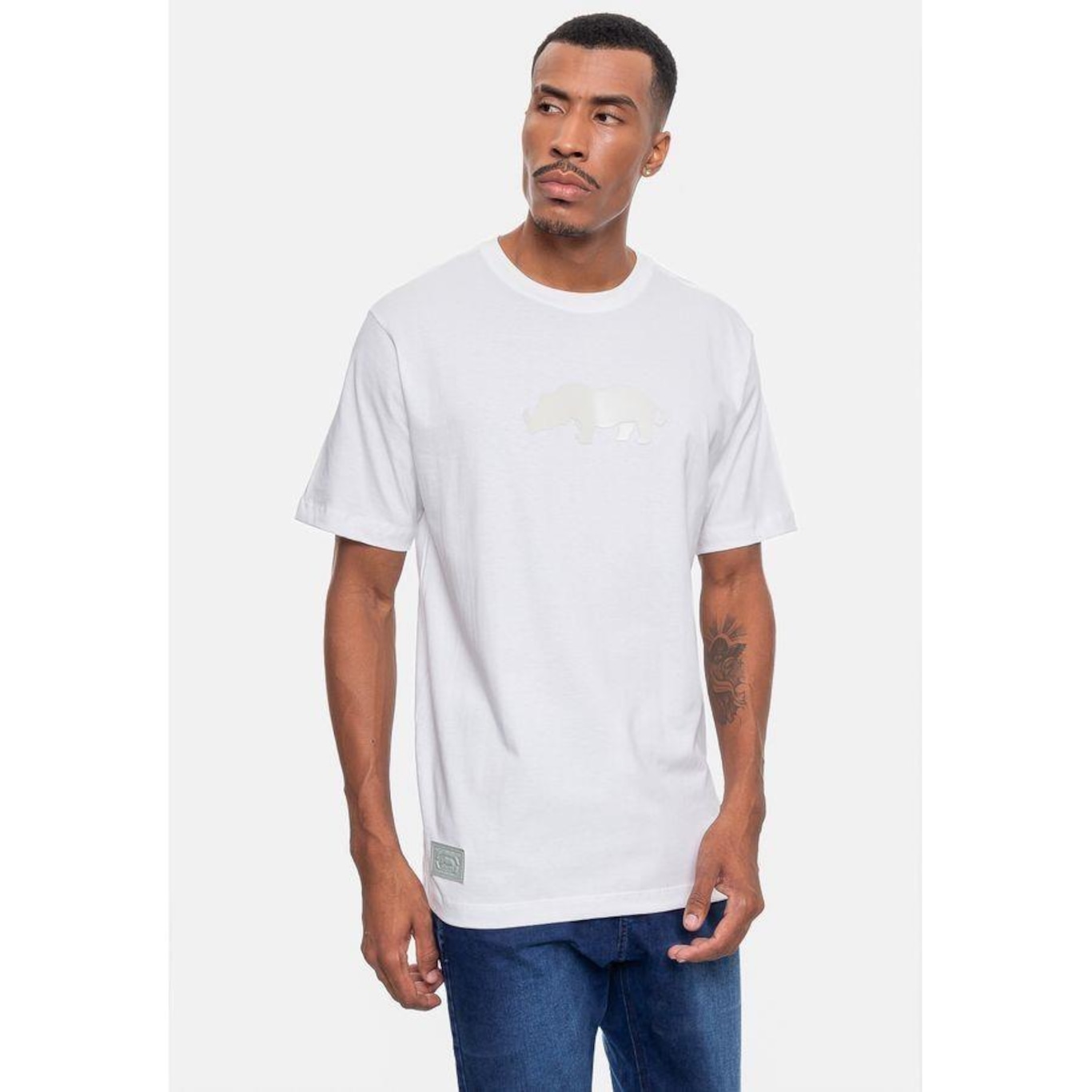 Camiseta Ecko Masculina Flat Rhino Off White - Ecko - Masculino - Foto 2