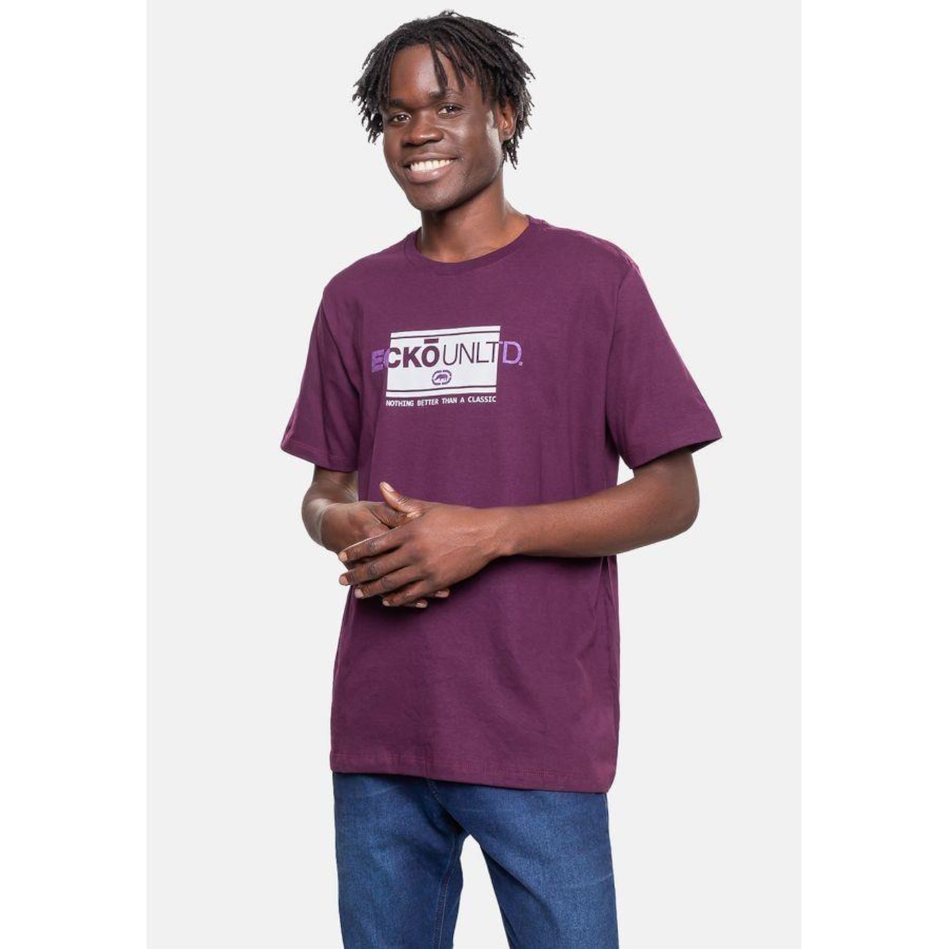 Camiseta Ecko Masculina Elevate Brand Vinho Arrocheado - Ecko - Masculino - Foto 5