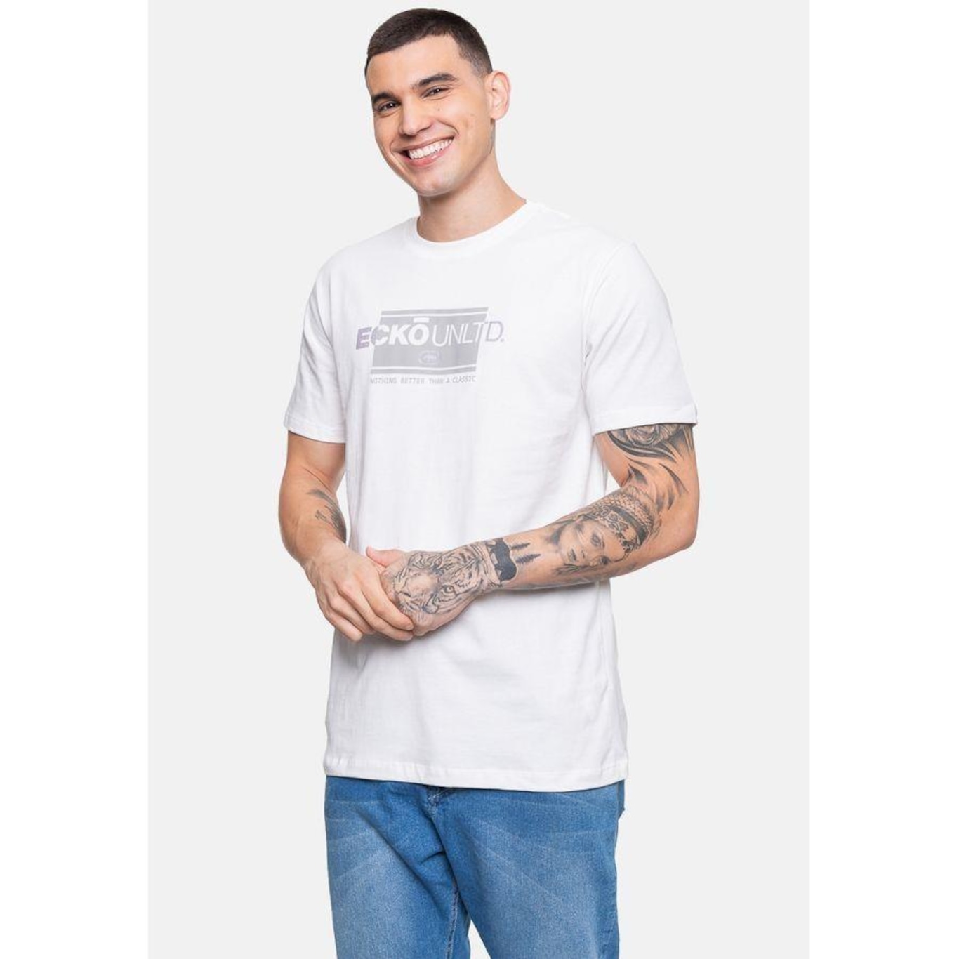 Camiseta Ecko Masculina Elevate Brand Off White - Ecko - Masculino - Foto 3