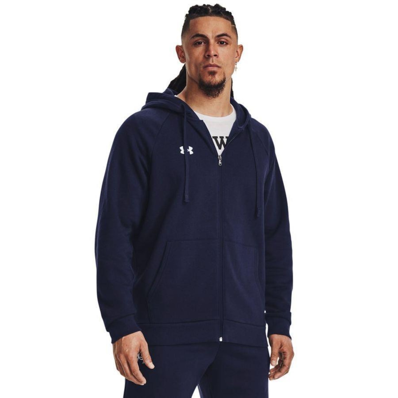 Jaqueta de Moletom Under Armour Rival Fleece Full Zip - Masculina - Foto 1