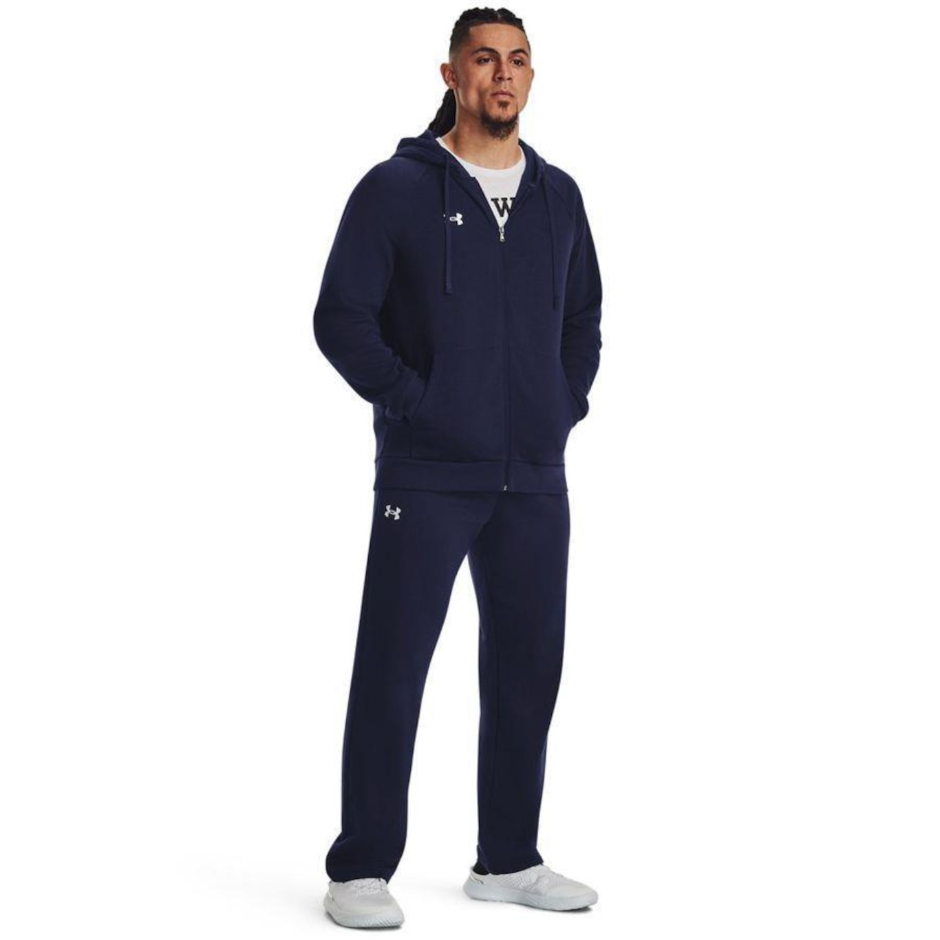 Jaqueta de Moletom Under Armour Rival Fleece Full Zip - Masculina - Foto 4