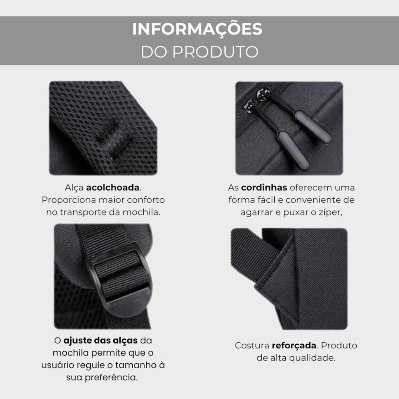 Mochila Executiva Notebook Slim Reforçada com Porta Usb - Foto 4