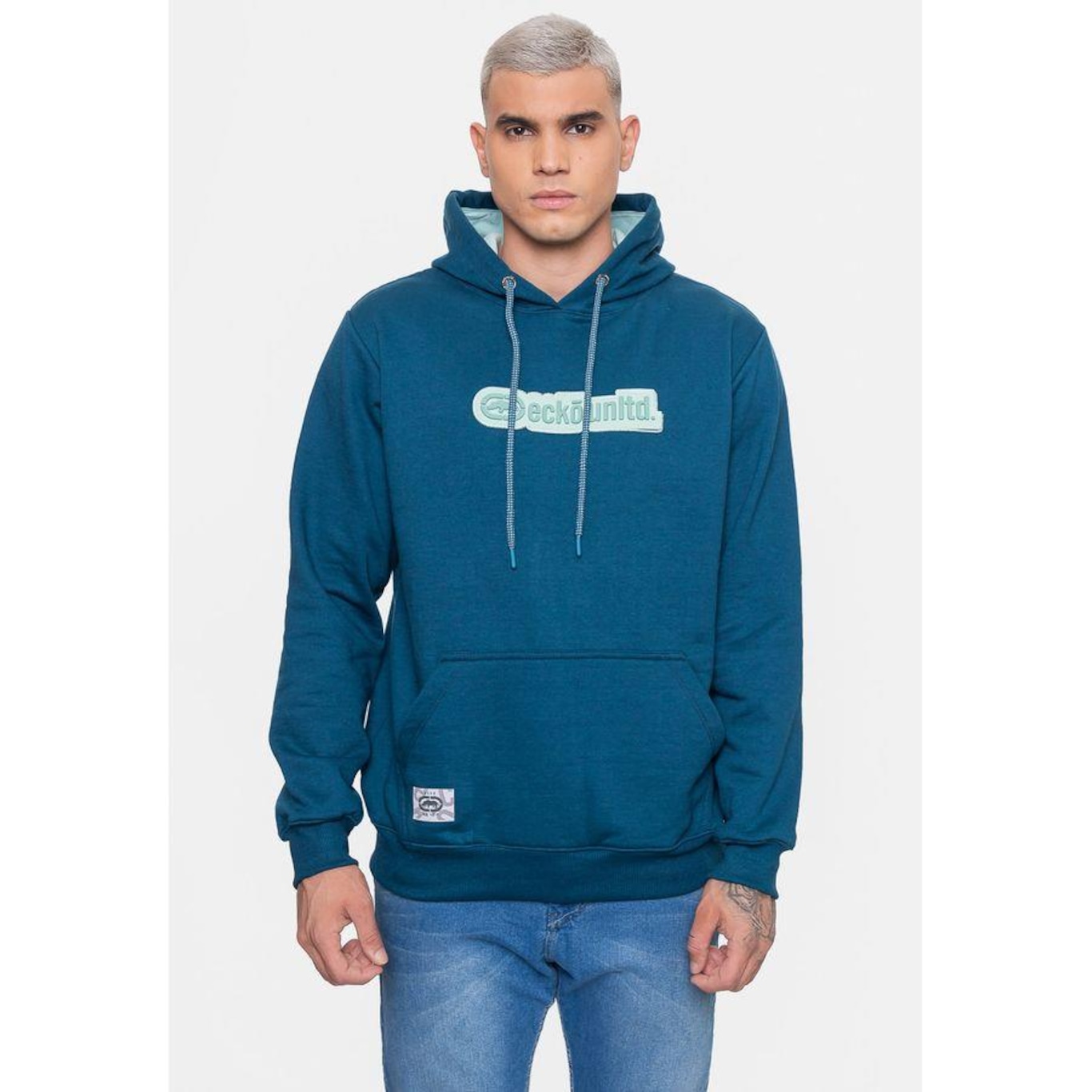 Blusão de Moletom com Capuz Ecko Fashion Basic Rubber Tempestade - Masculino - Foto 1