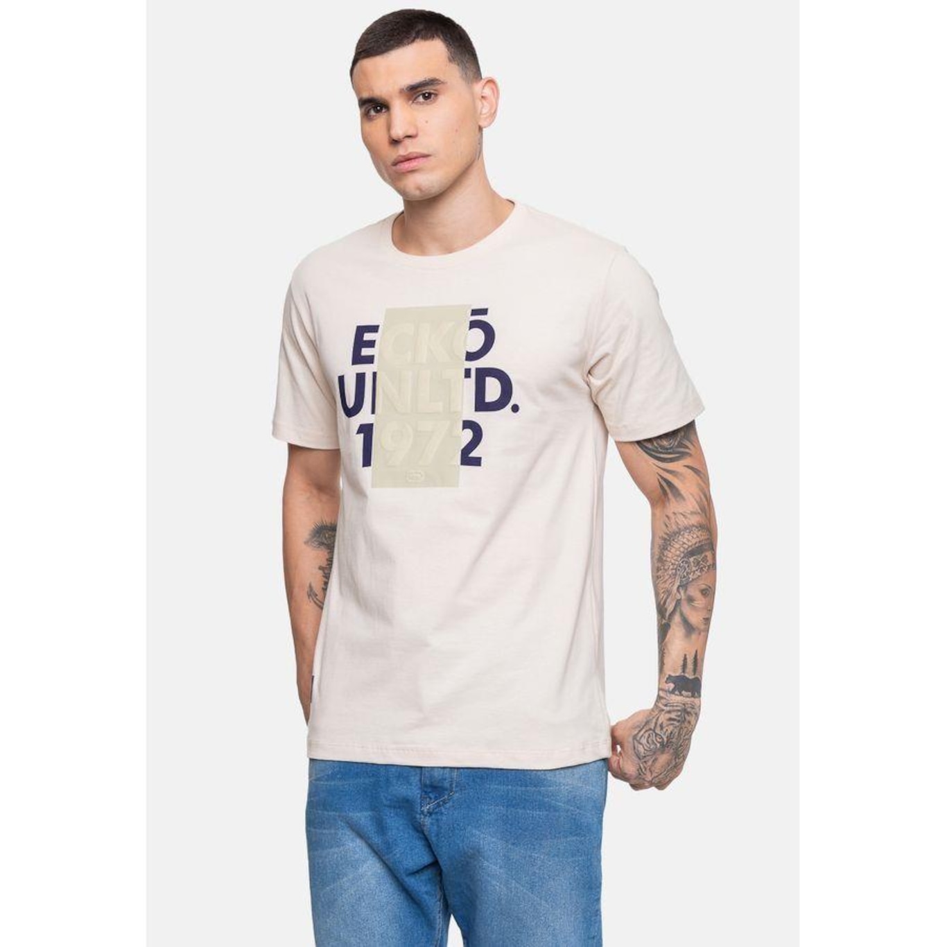 Camiseta Ecko Masculina Tape Areia - Ecko - Masculino - Foto 4