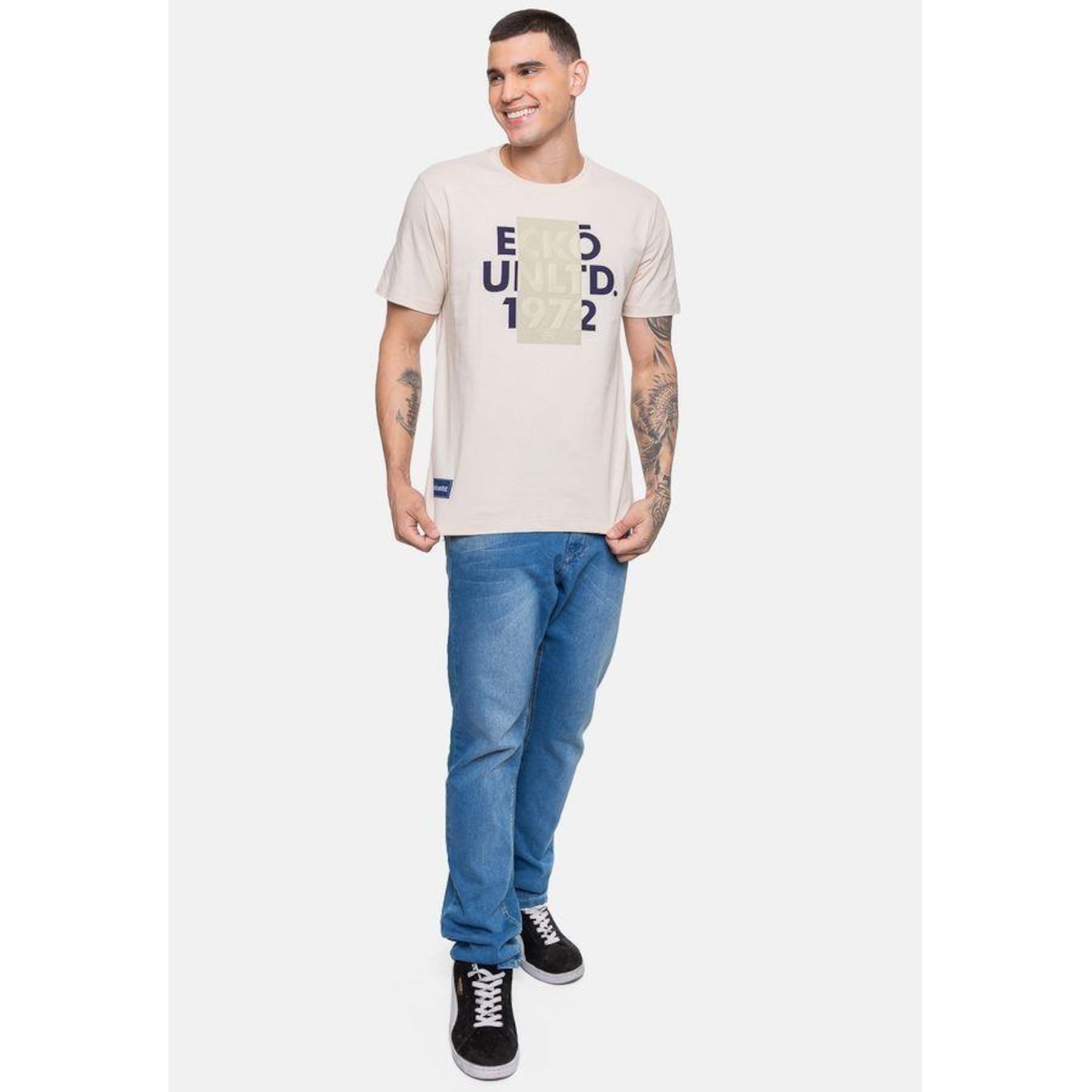 Camiseta Ecko Masculina Tape Areia - Ecko - Masculino - Foto 5