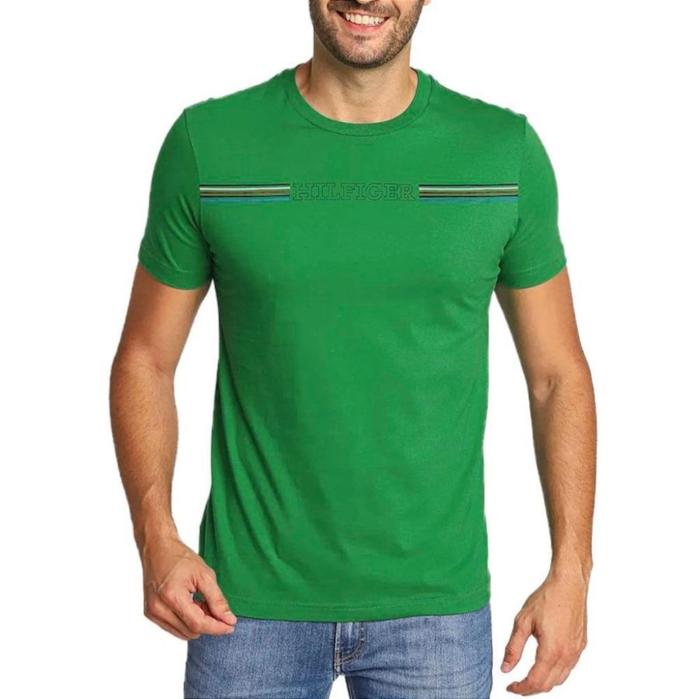 Camiseta Tommy Hilfiger Ab Stripe Chest Tee - Masculina - Foto 3