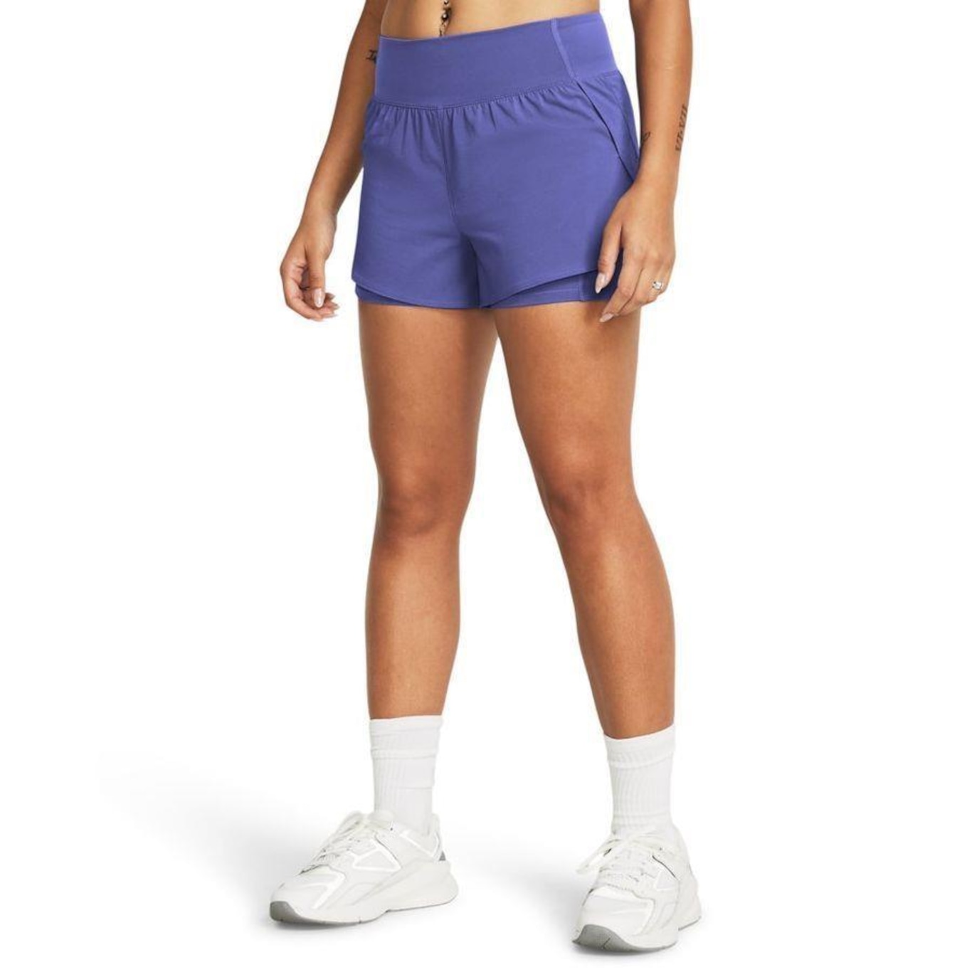 Shorts 2 em 1 Under Armour Treino Flex Woven - Feminino - Foto 1