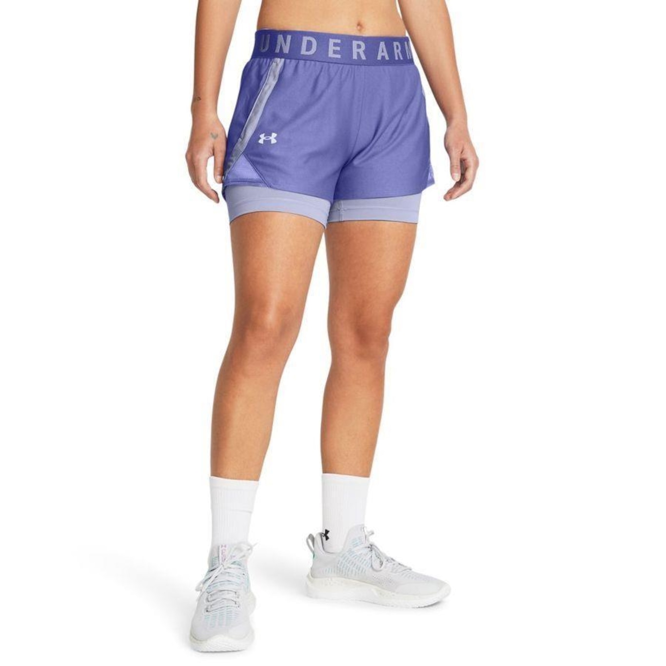 Shorts 2 em 1 Under Armour Treino Play Up - Feminino - Foto 1