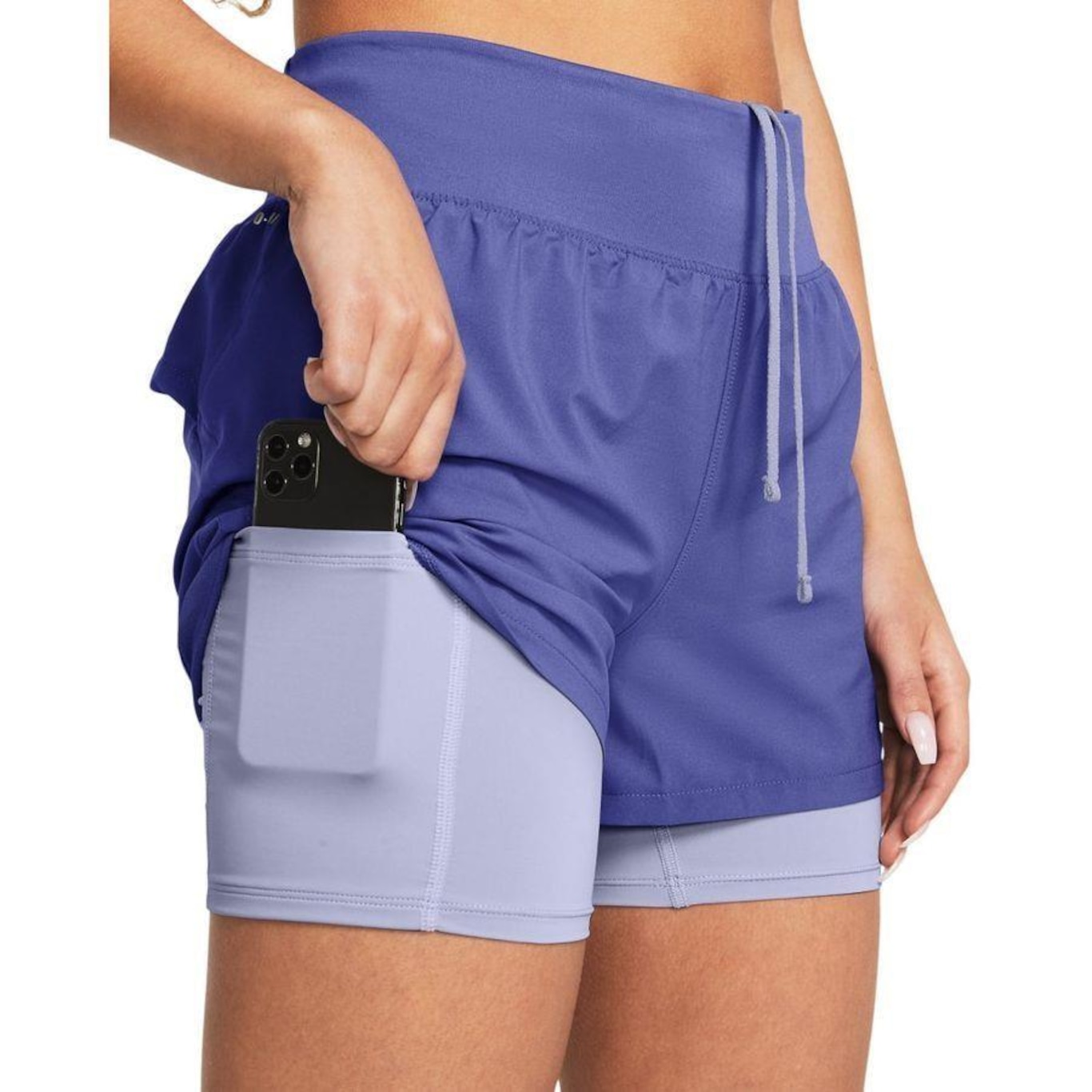 Shorts 2 em 1 Under Armour Treino Run Stamina - Feminino - Foto 3