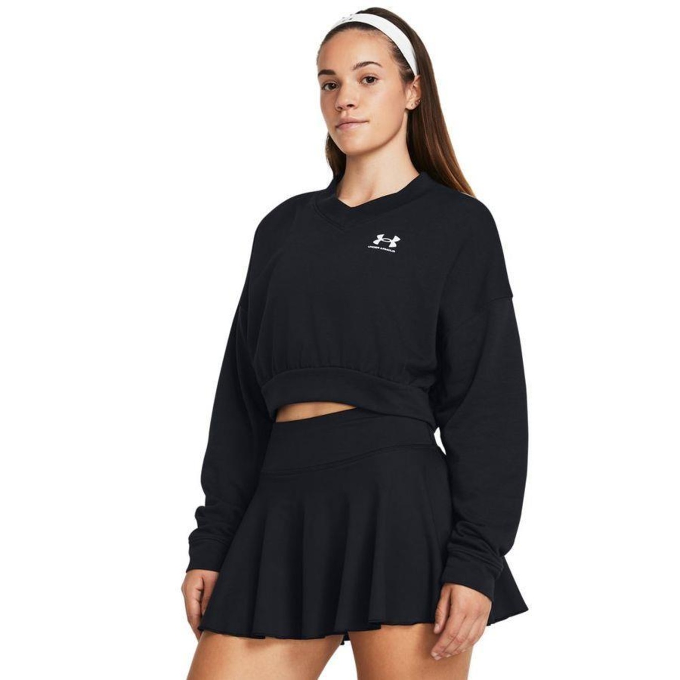 Blusão de Moletom Under Armour Rival Terry Oversized Cropped - Feminino - Foto 1